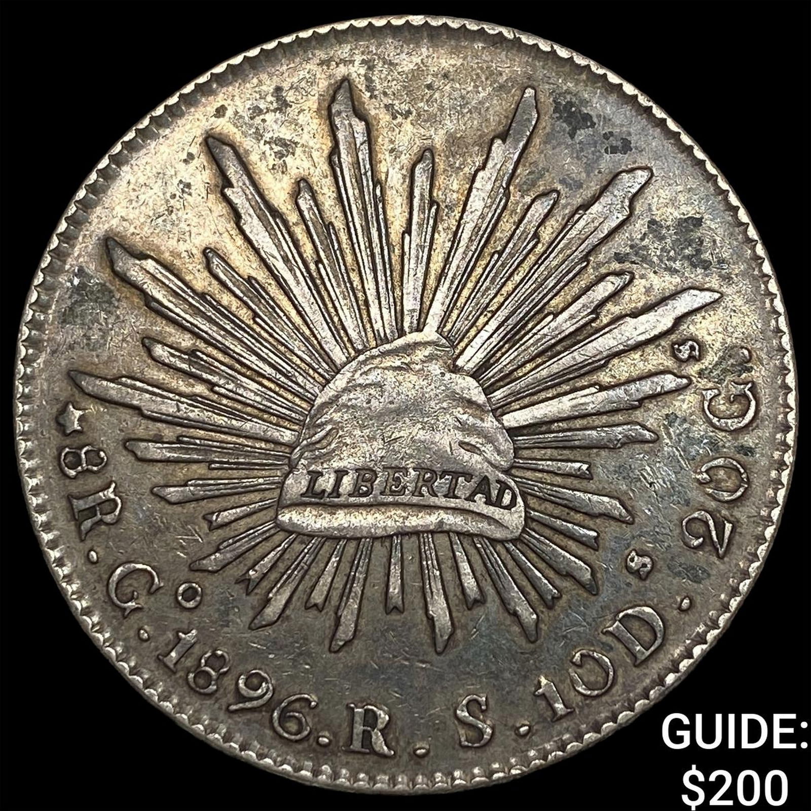 1896 Mexico Silver 8 Reales CLOSELY UNCIRCULATED: 1896 Mexico Silver 8 Reales CLOSELY UNCIRCULATED