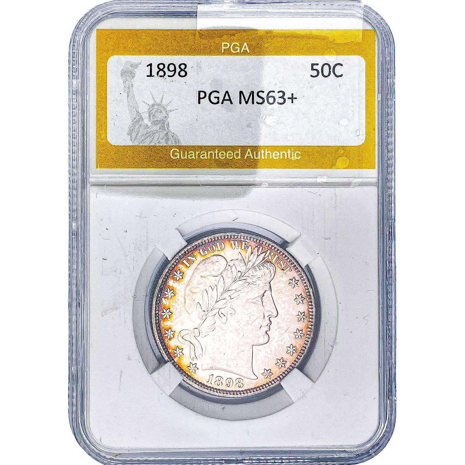 1898 Barber Half Dollar PGA MS63+: 1898 Barber Half Dollar PGA MS63+