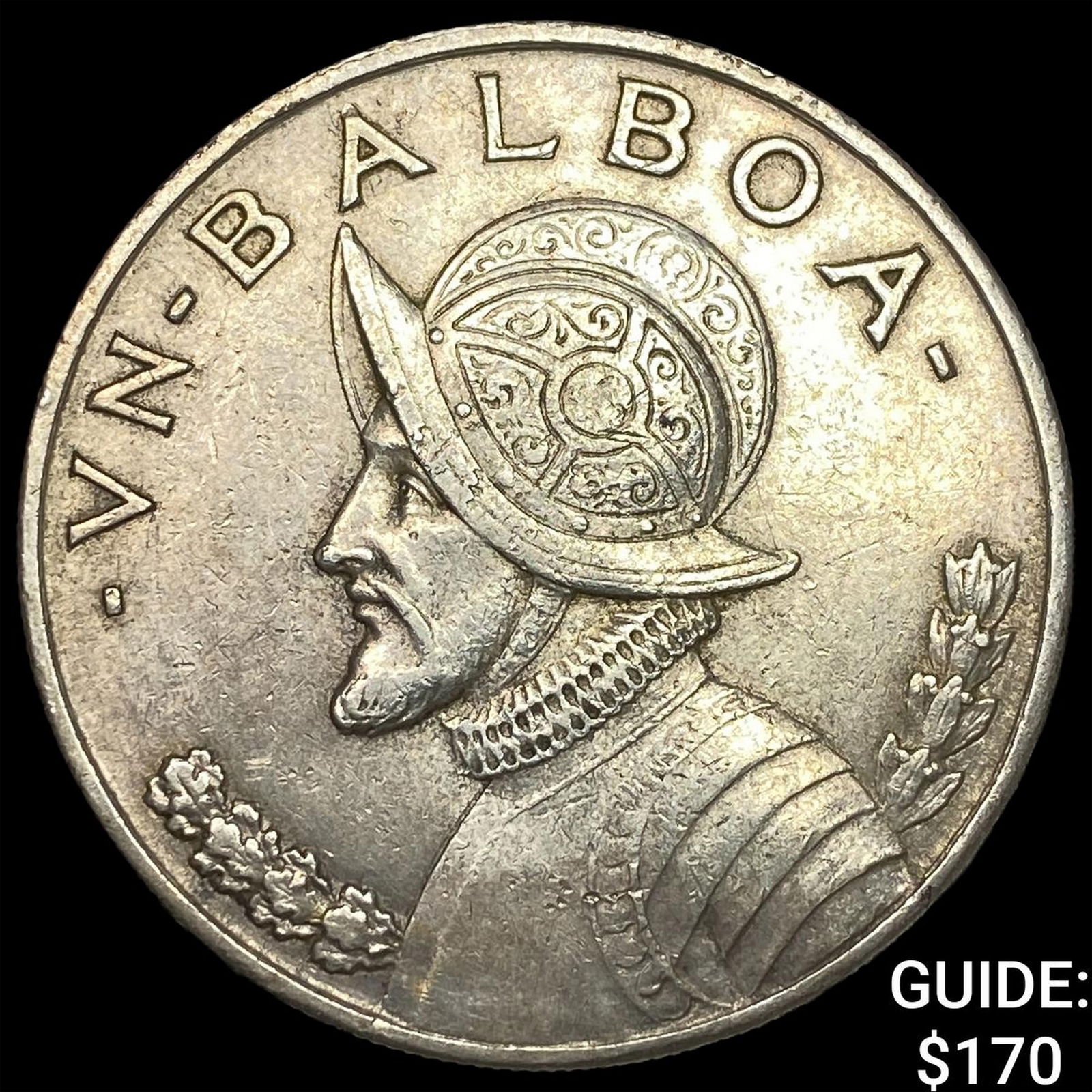 1934 Panama Silver 1 Balboa CLOSELY UNCIRCULATED: 1934 Panama Silver 1 Balboa CLOSELY UNCIRCULATED