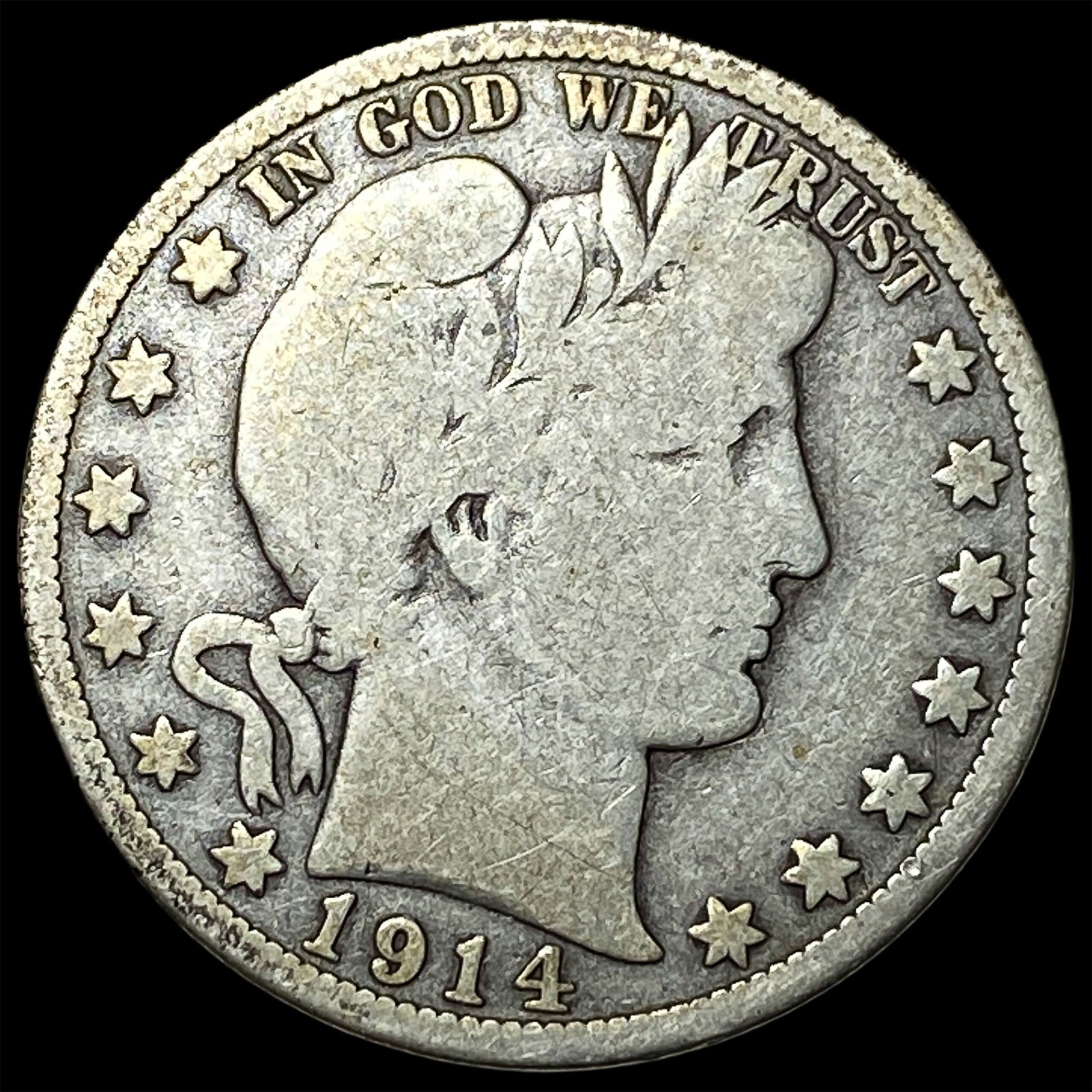 1914 Barber Half Dollar NICELY CIRCULATED: 1914 Barber Half Dollar NICELY CIRCULATED