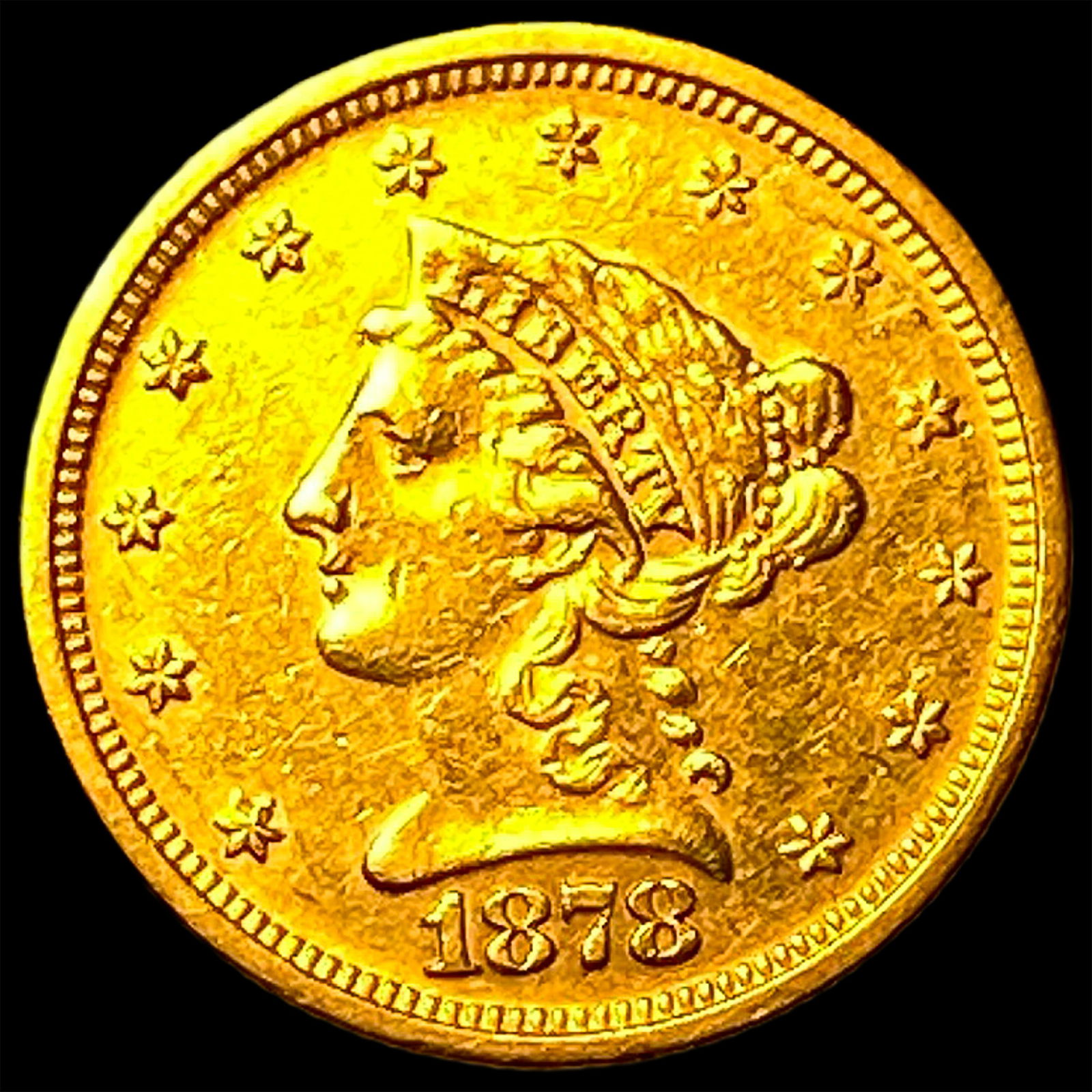 1878-S Gold $2.50 Liberty Head Quarter Eagle CHOICE AU: 1878-S Gold $2.50 Liberty Head Quarter Eagle CHOICE AU