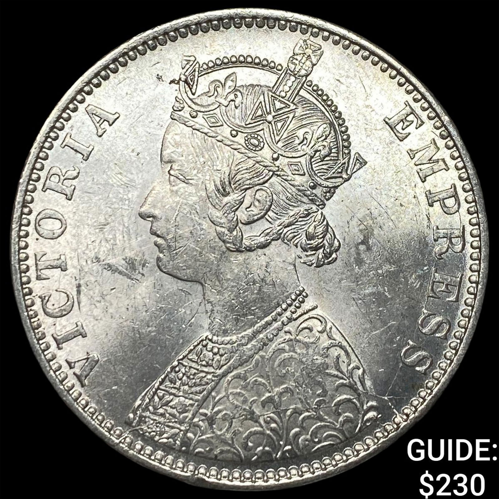 1901 British India Silver 1 Rupee CHOICE AU: 1901 British India Silver 1 Rupee CHOICE AU