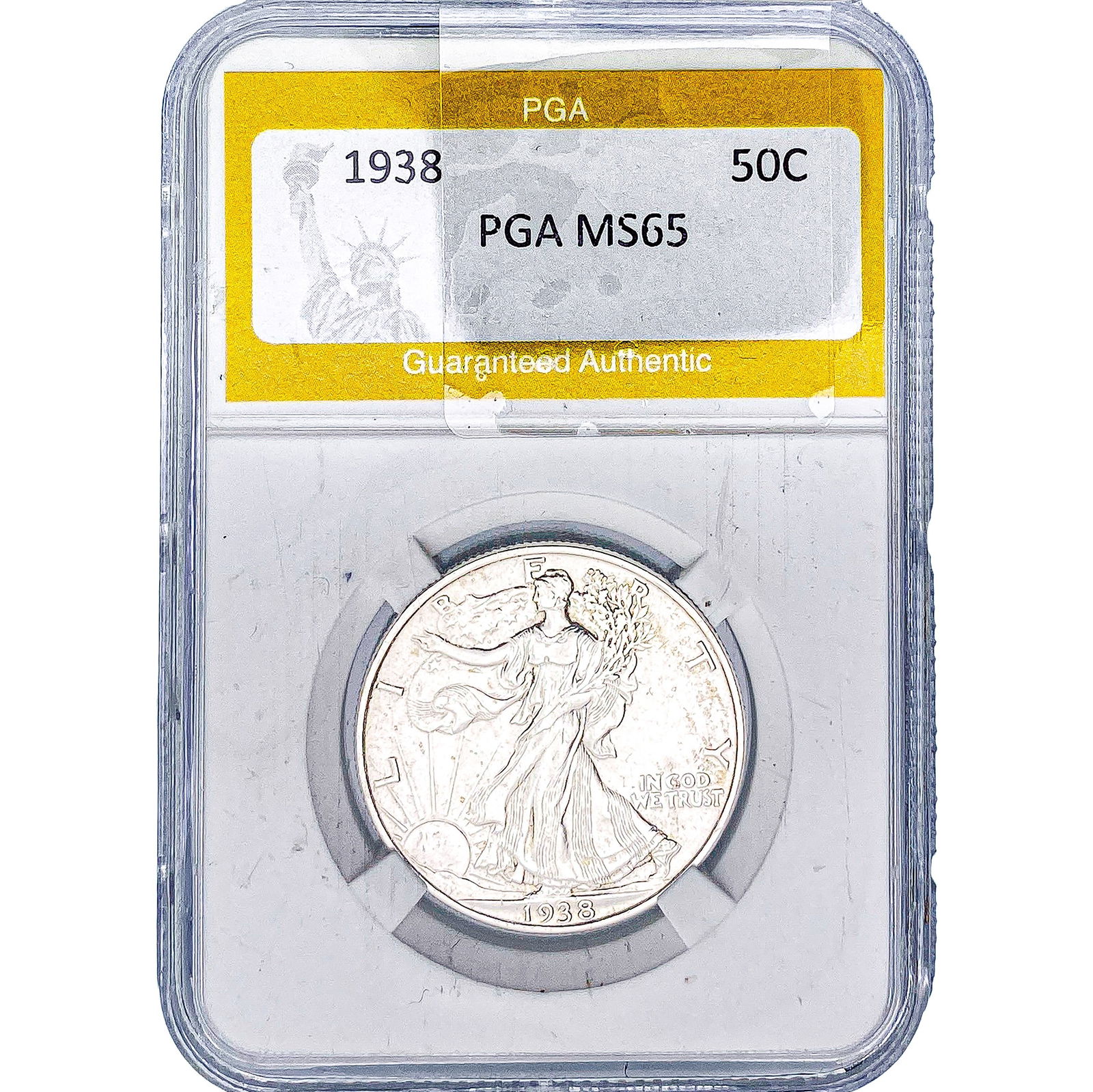 1938 Walking Liberty Half Dollar PGA MS65: 1938 Walking Liberty Half Dollar PGA MS65