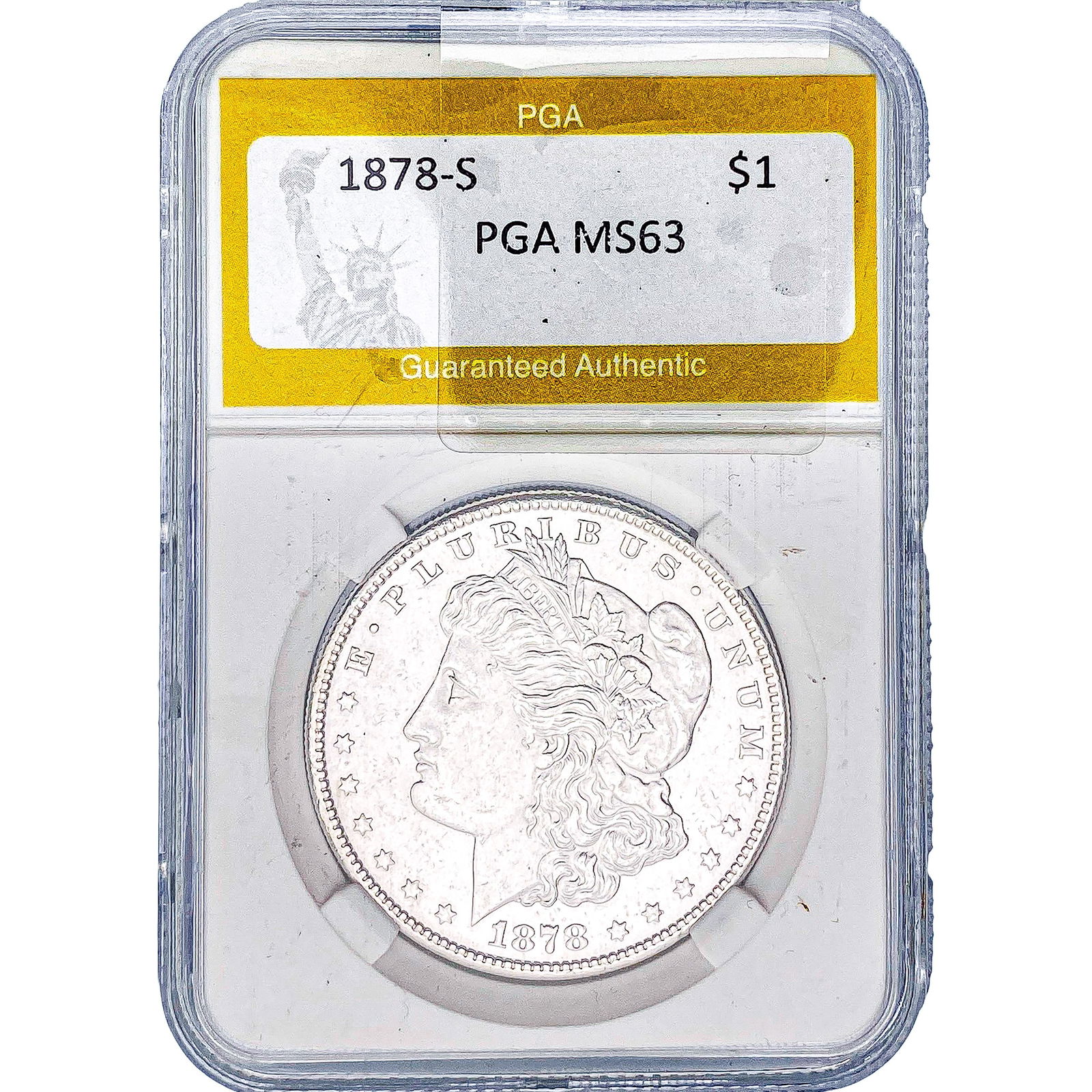 1878-S Morgan Silver Dollar PGA MS63: 1878-S Morgan Silver Dollar PGA MS63