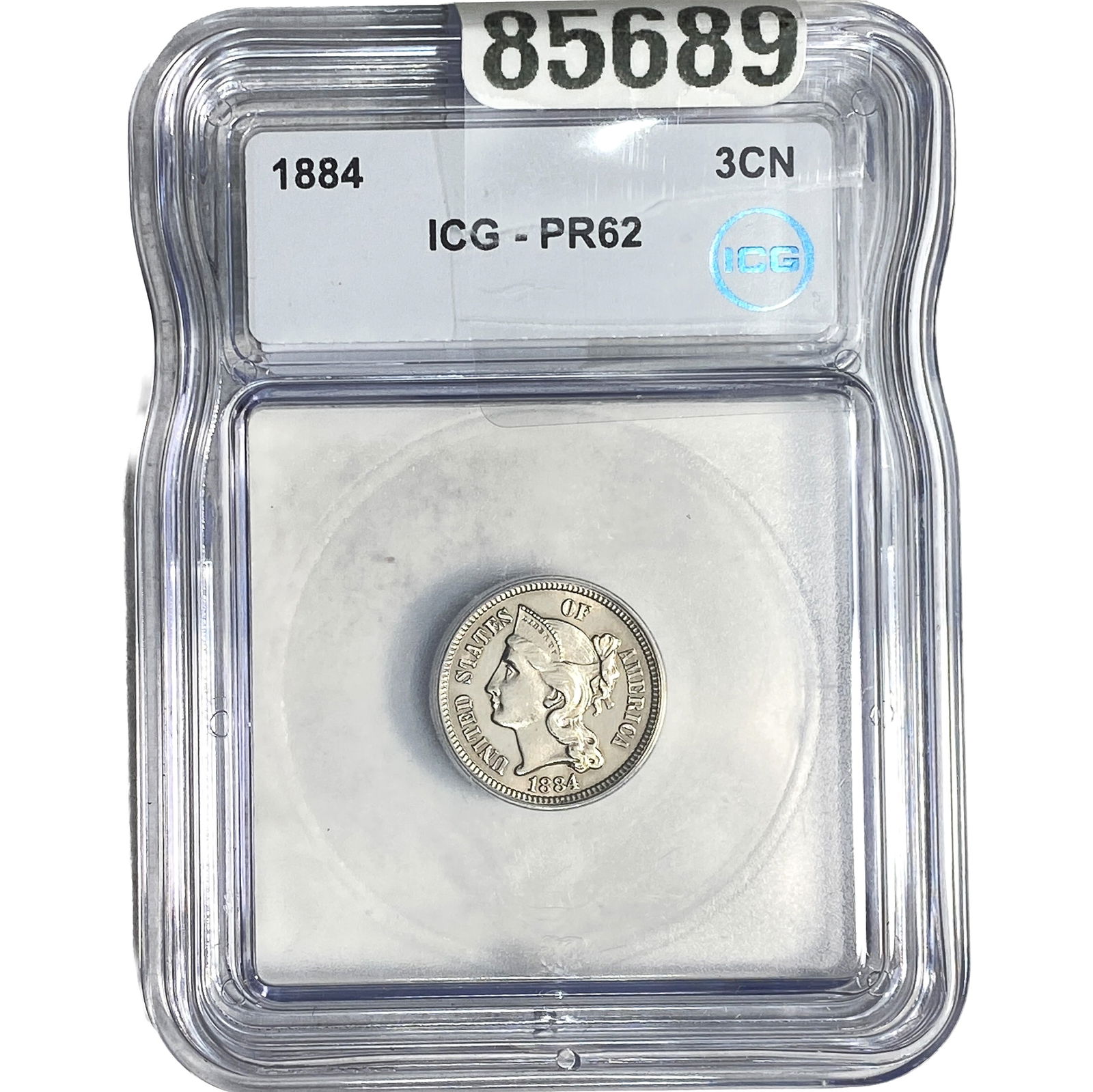 1884 Nickel Three Cent ICG PR62: 1884 Nickel Three Cent ICG PR62