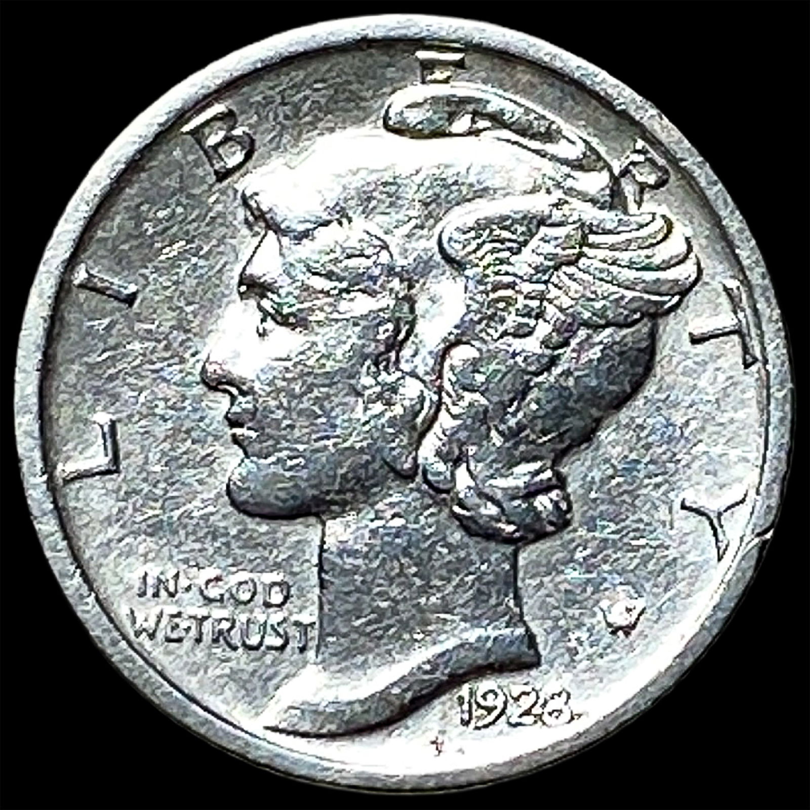 1928-S Silver Mercury Dime CLOSELY UNCIRCULATED (1 of 2)