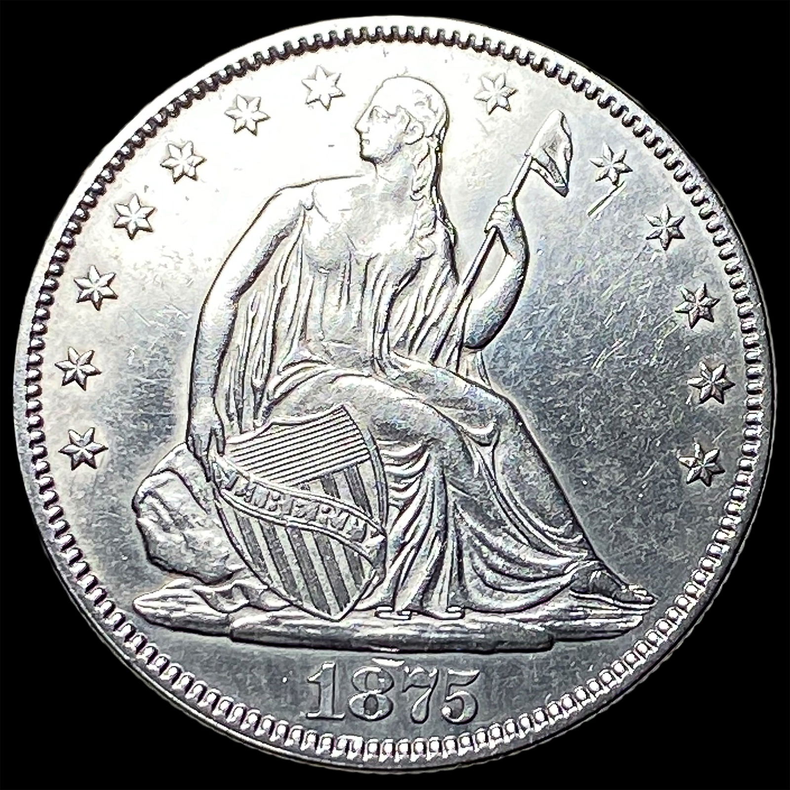 1875 Seated Liberty Half Dollar GEM BU: 1875 Seated Liberty Half Dollar GEM BU