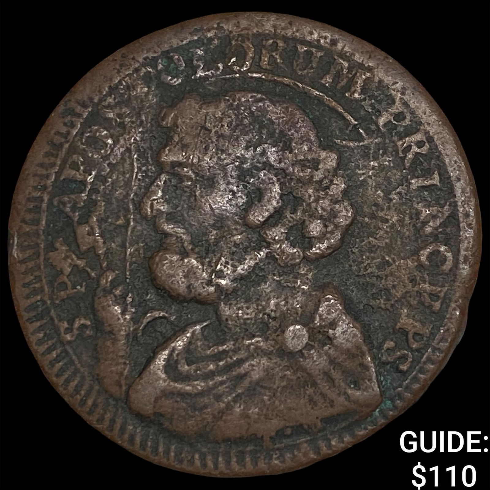 1797 Papal States 2 1/2 Baiocchi NEARLY UNCIRCULATED: 1797 Papal States 2 1/2 Baiocchi NEARLY UNCIRCULATED