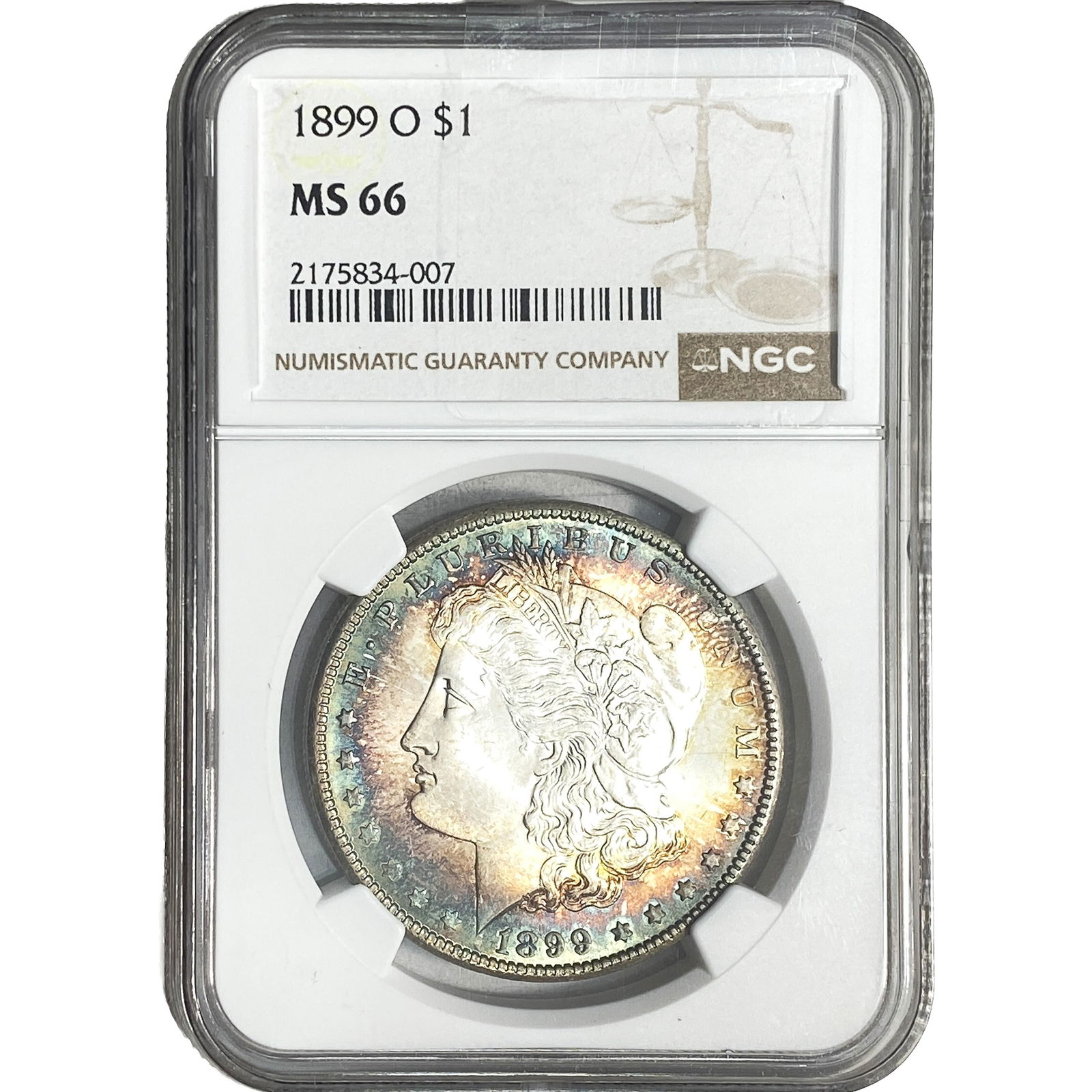 1899-O Morgan Silver Dollar NGC MS66: 1899-O Morgan Silver Dollar NGC MS66