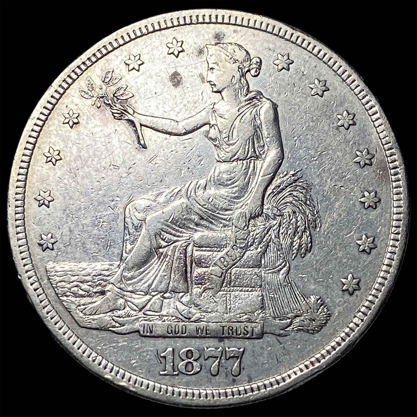 1877-S Silver Trade Dollar CLOSELY UNCIRCULATED: 1877-S Silver Trade Dollar CLOSELY UNCIRCULATED