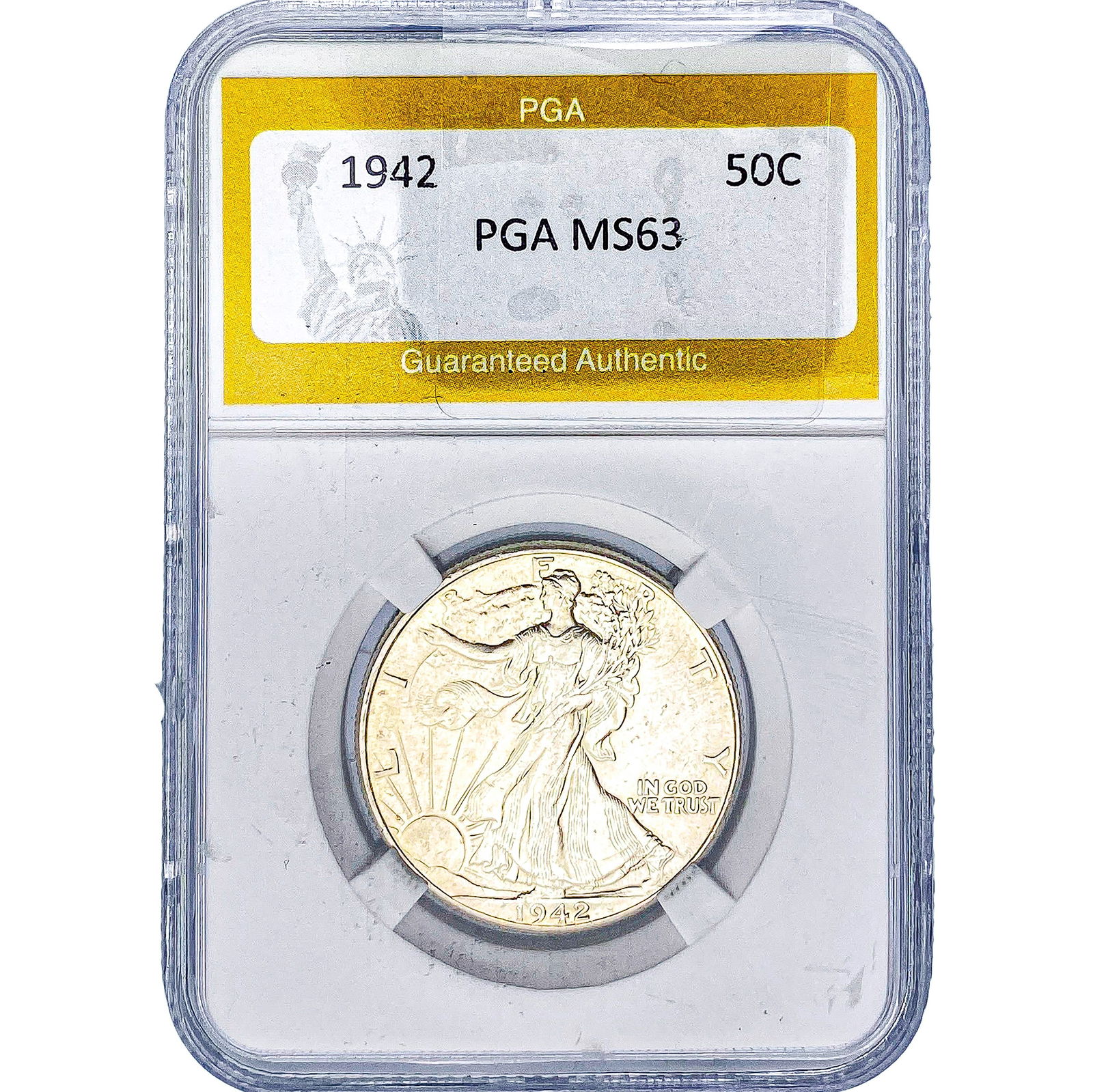 1942 Walking Liberty Half Dollar PGA MS63: 1942 Walking Liberty Half Dollar PGA MS63