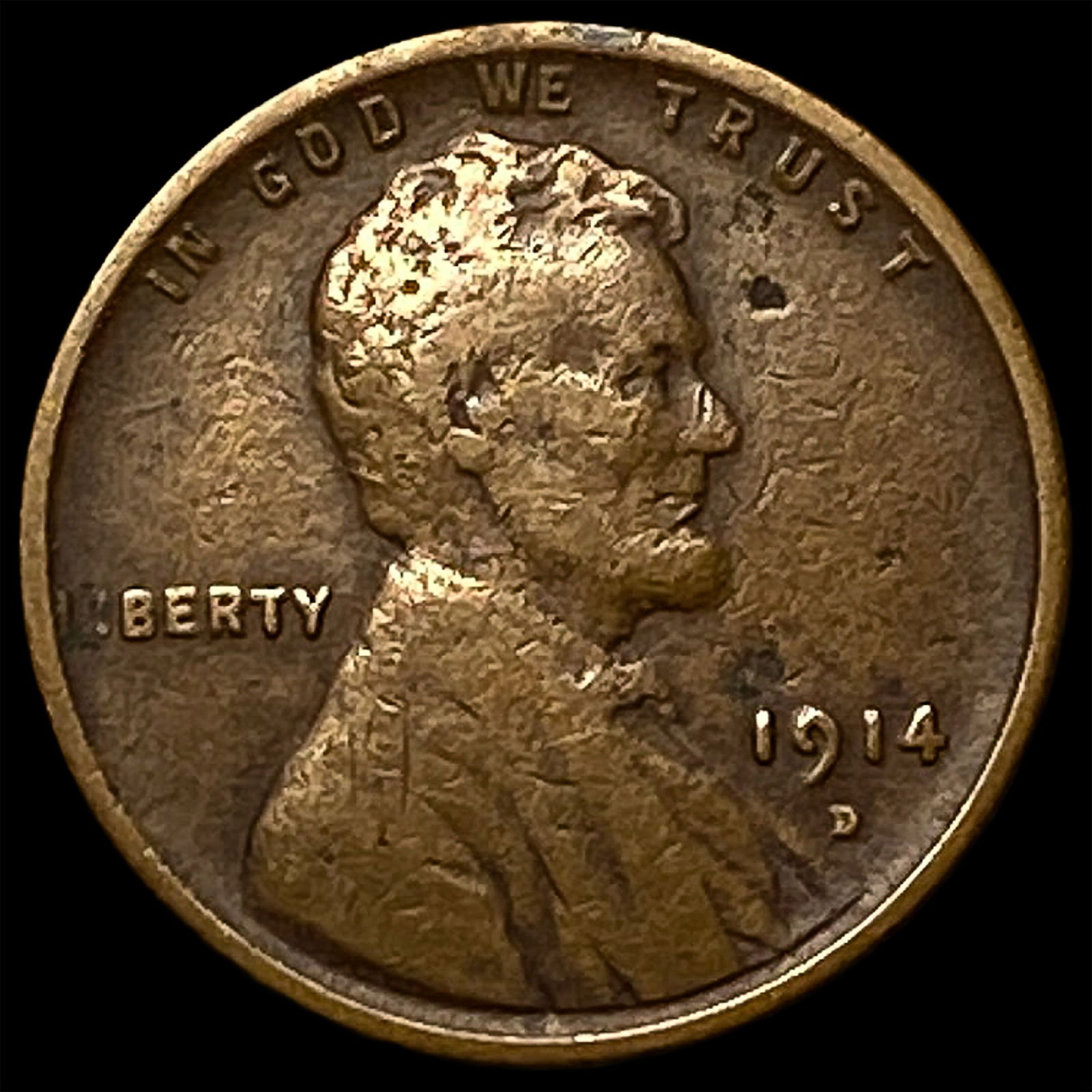 1914-D Bronze Lincoln Wheat Cent NEARLY UNCIRCULATED: 1914-D Bronze Lincoln Wheat Cent NEARLY UNCIRCULATED