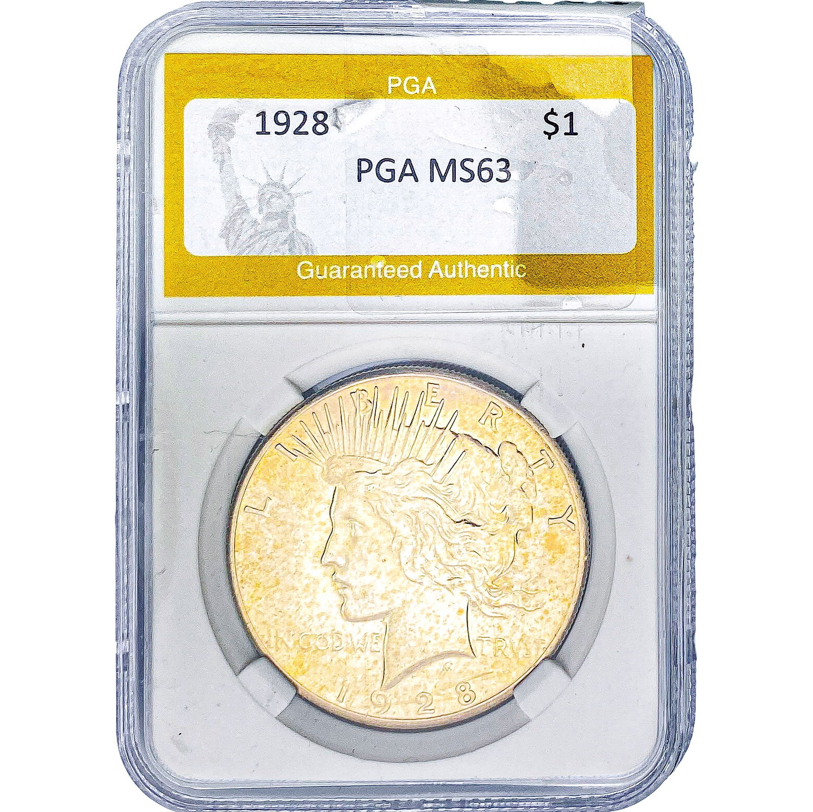 1928 Silver Peace Dollar PGA MS63: 1928 Silver Peace Dollar PGA MS63