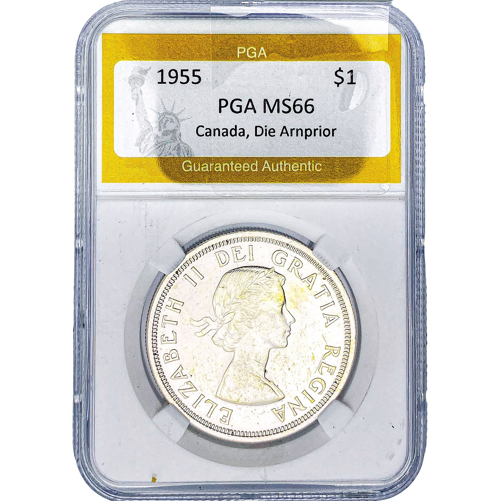 1955 Canada Silver Dollar PGA MS66 Die Arnprior: 1955 Canada Silver Dollar PGA MS66 Die Arnprior