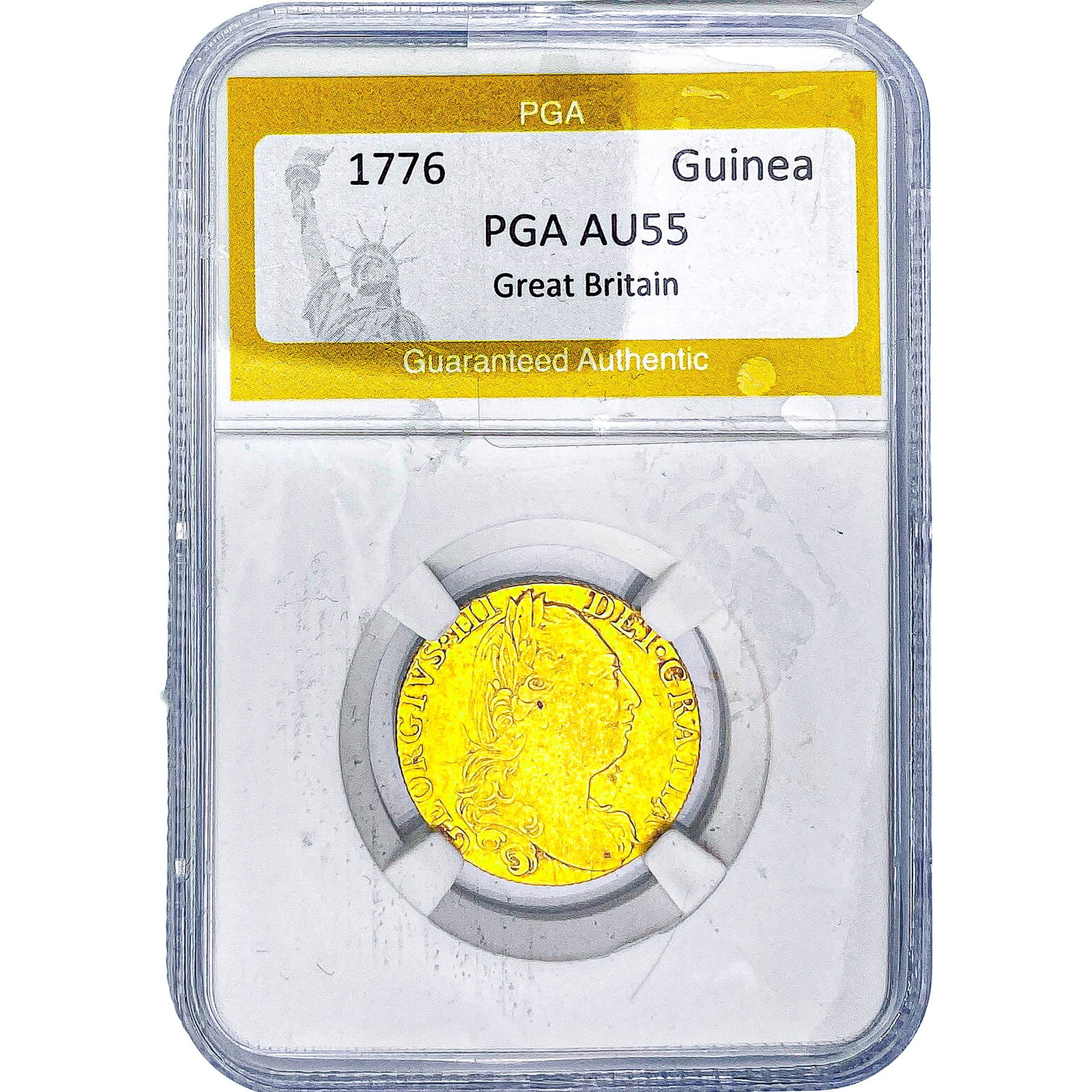 1776 Great Britain Gold Guinea PGA AU55: 1776 Great Britain Gold Guinea PGA AU55