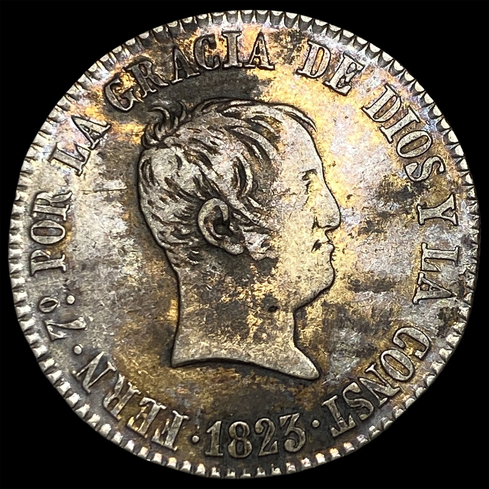 1823 Spain Silver 4 Reales NEARLY UNCIRCULATED: 1823 Spain Silver 4 Reales NEARLY UNCIRCULATED