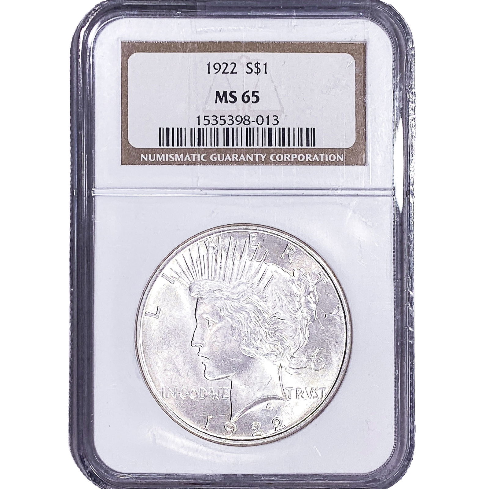 1922 Silver Peace Dollar NGC MS65: 1922 Silver Peace Dollar NGC MS65