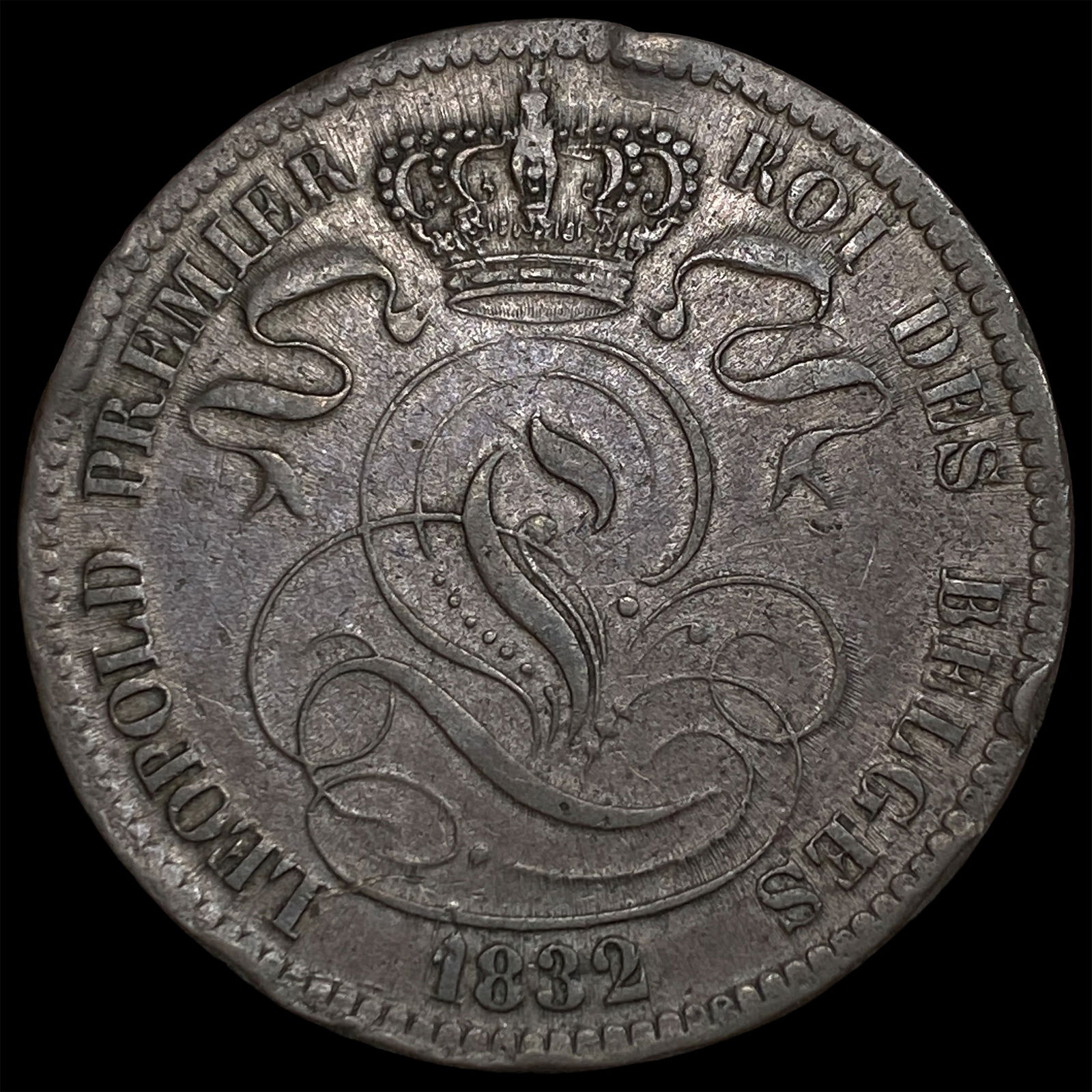 1832 Belgium Copper 10 Centimes CLOSELY UNCIRCULATED: 1832 Belgium Copper 10 Centimes CLOSELY UNCIRCULATED