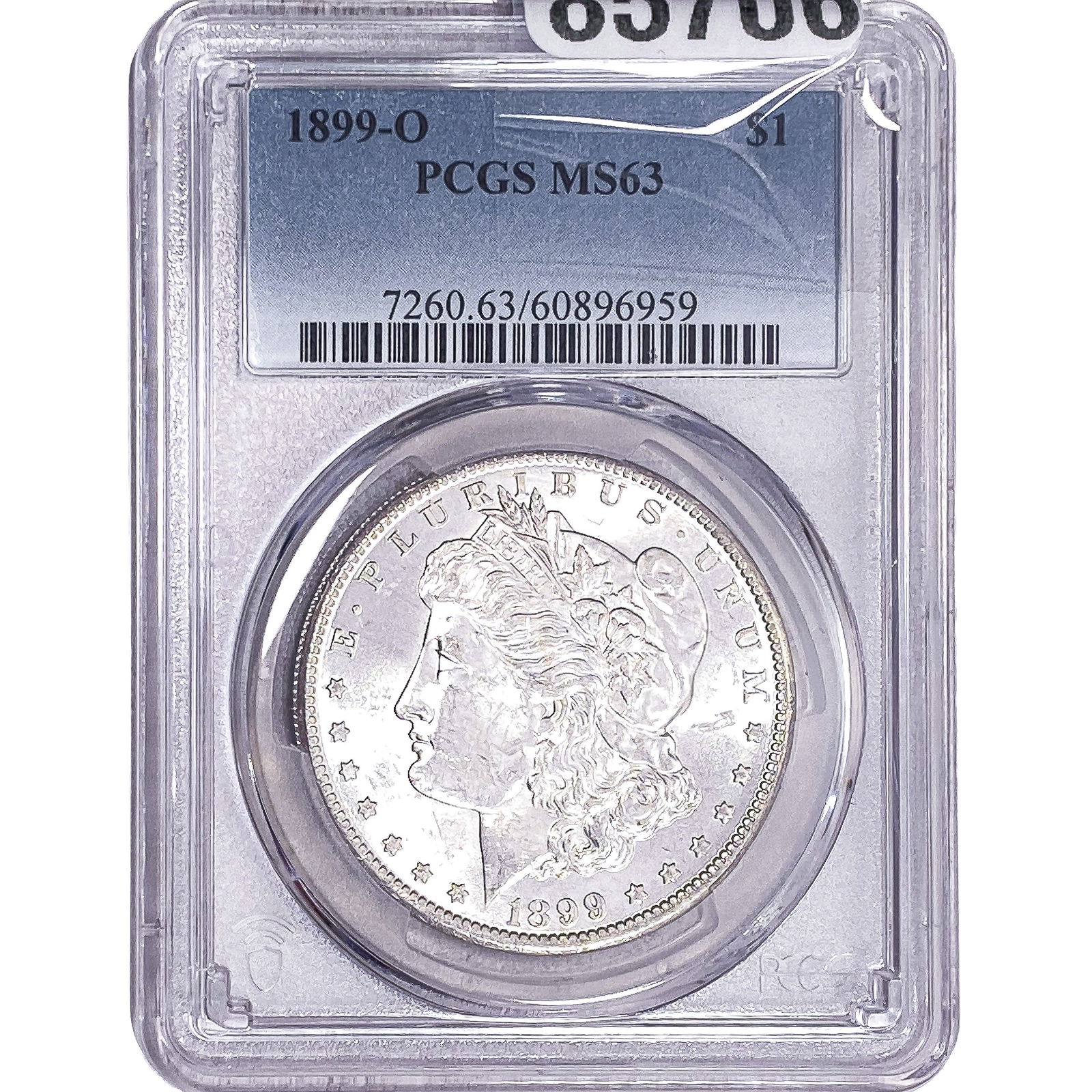 1899-O Morgan Silver Dollar PCGS MS63: 1899-O Morgan Silver Dollar PCGS MS63