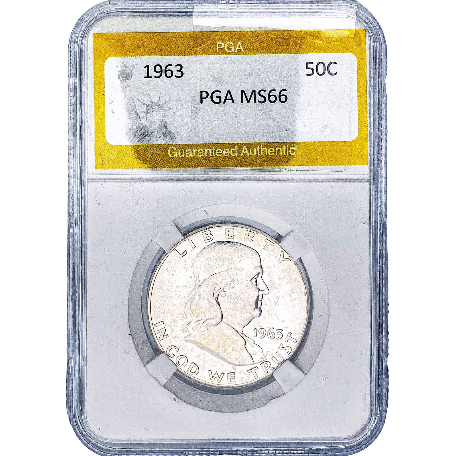 1963 Franklin Half Dollar PGA MS66: 1963 Franklin Half Dollar PGA MS66