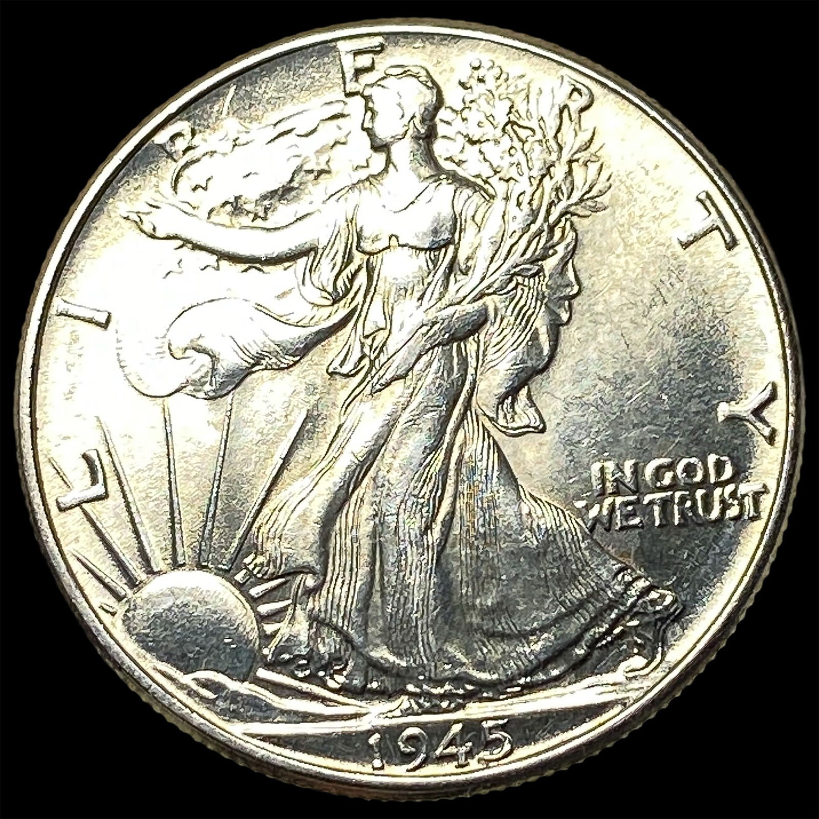 1945 Silver Half Dollar (Walking Liberty) CHOICE BU: 1945 Silver Half Dollar (Walking Liberty) CHOICE BU