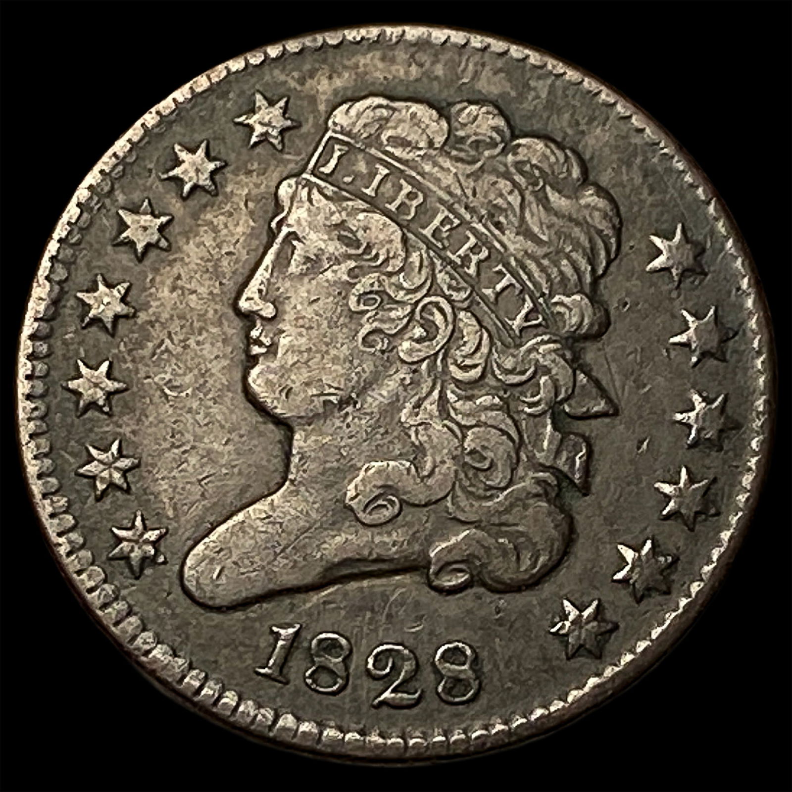 1828 Copper Half Cent UNCIRCULATED: 1828 Copper Half Cent UNCIRCULATED
