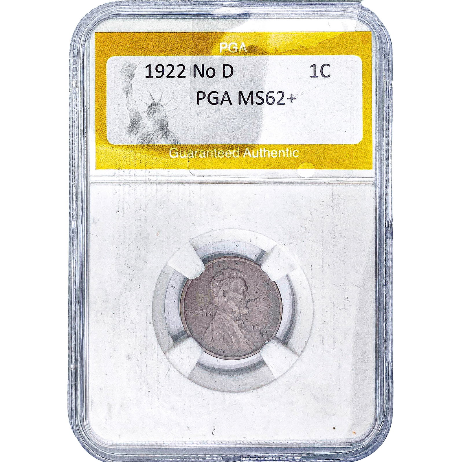 1922 No D Wheat Cent PGA MS62+: 1922 No D Wheat Cent PGA MS62+