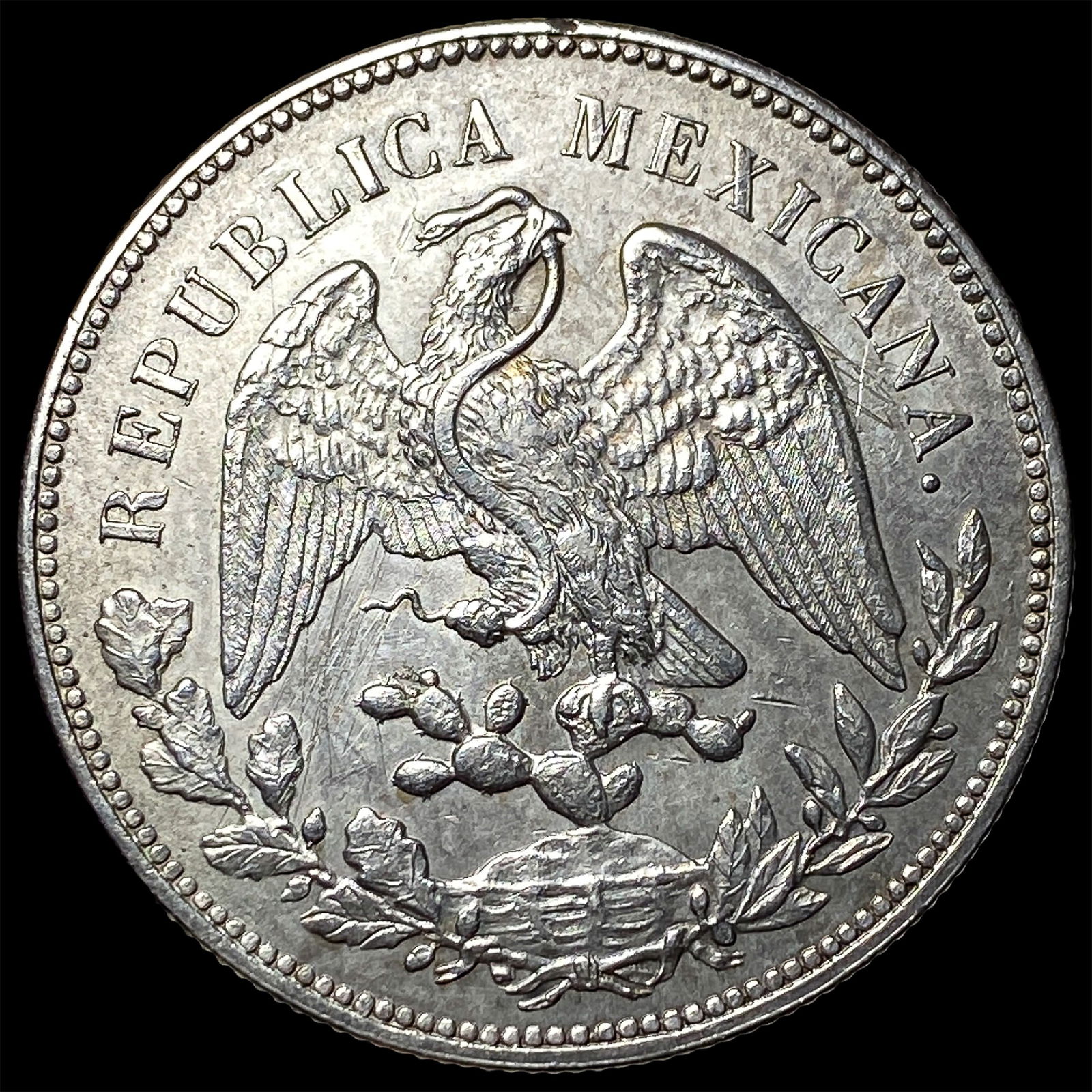 1908-Mo Mexico Silver Peso .9027 Silver UNCIRCULATED (1 of 2)