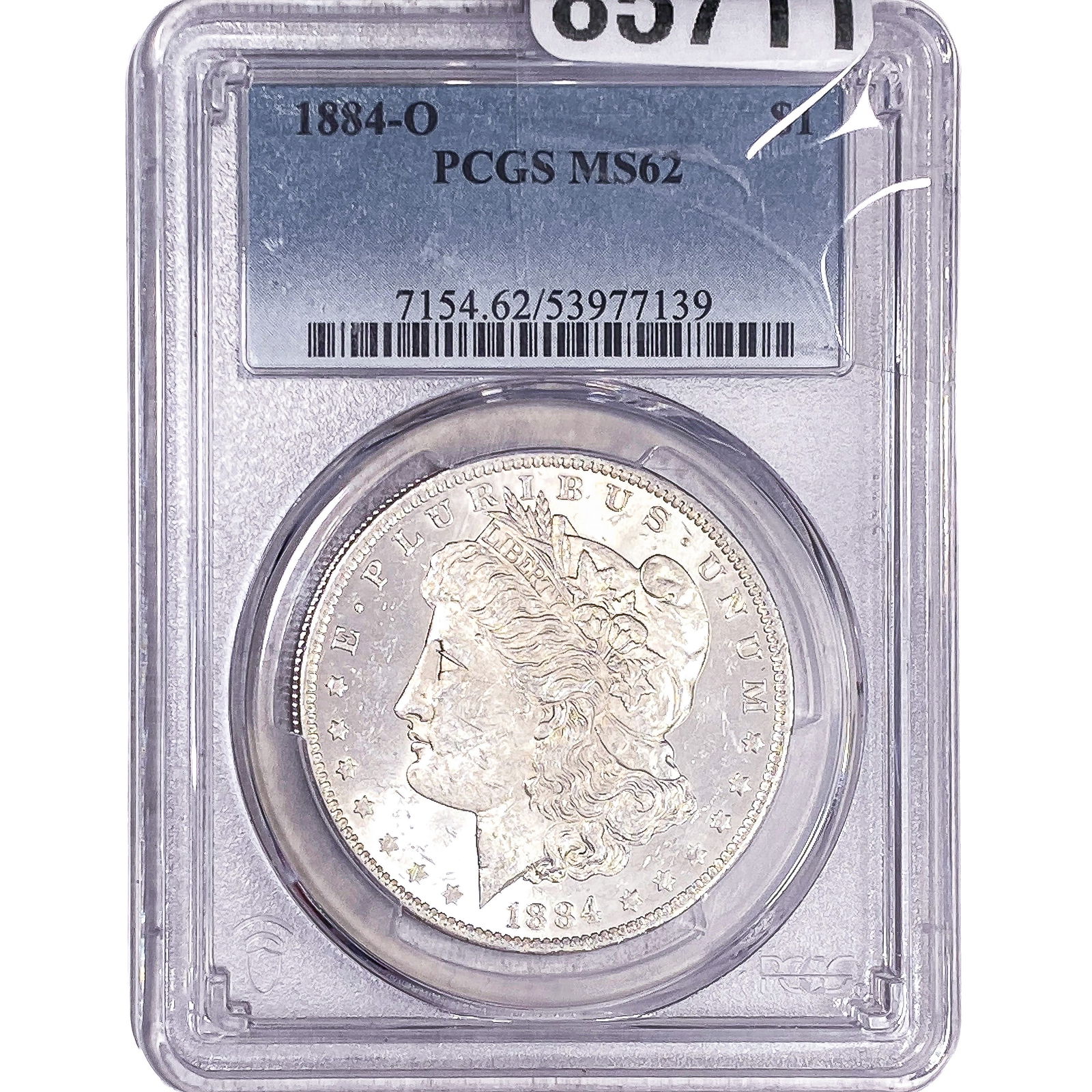1884-O Morgan Silver Dollar PCGS MS62: 1884-O Morgan Silver Dollar PCGS MS62
