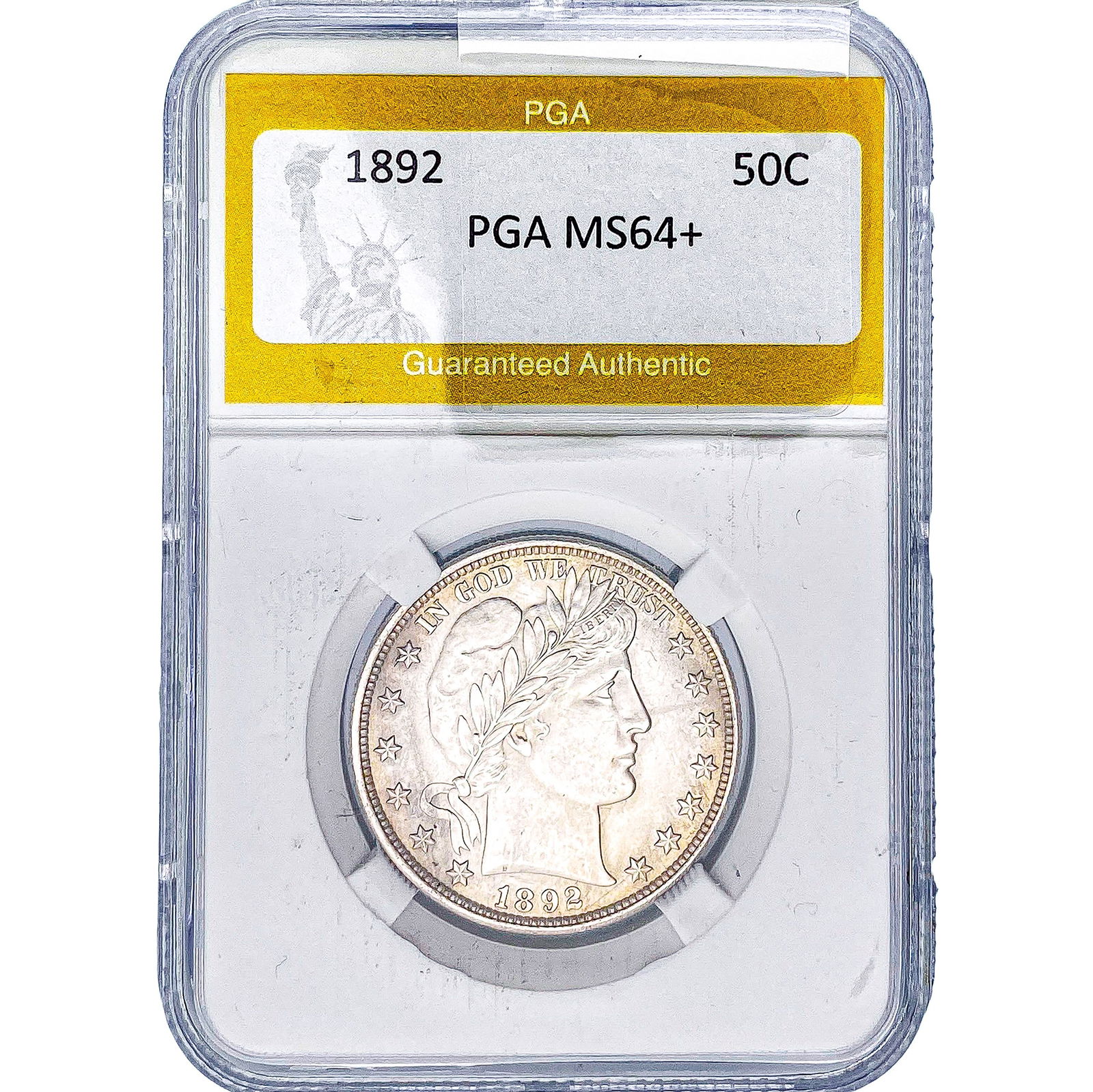 1892 Barber Half Dollar PGA MS64+: 1892 Barber Half Dollar PGA MS64+