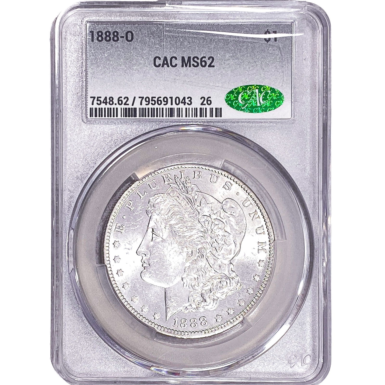 1888-O Morgan Silver Dollar CAC MS62: 1888-O Morgan Silver Dollar CAC MS62