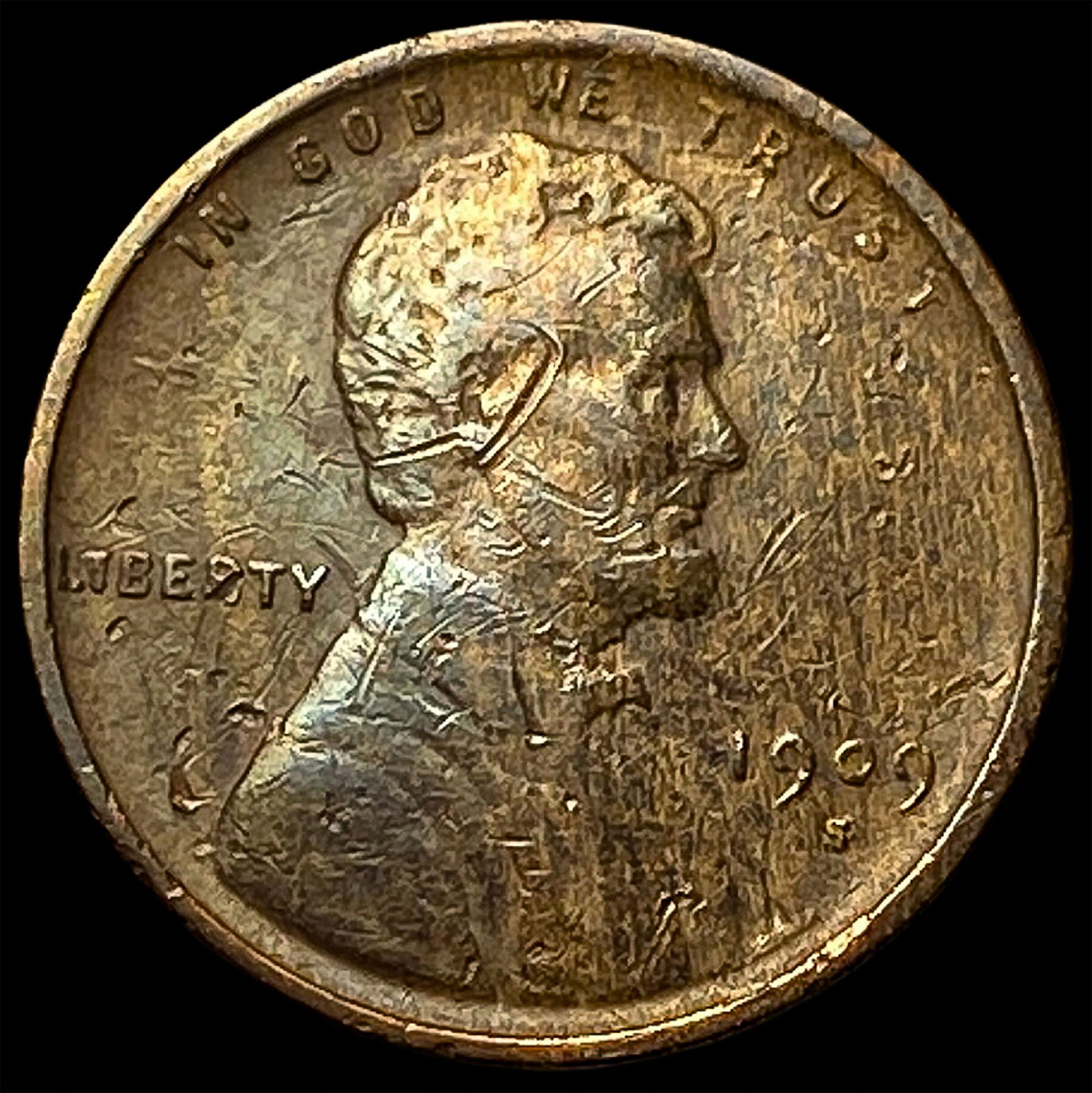 1909-S Lincoln Wheat Cent LIGHTLY CIRCULATED: 1909-S Lincoln Wheat Cent LIGHTLY CIRCULATED