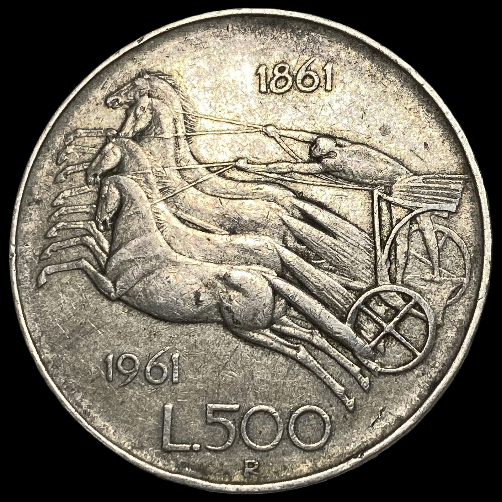 1961 Italy Silver 500 Lire CLOSELY UNCIRCULATED: 1961 Italy Silver 500 Lire CLOSELY UNCIRCULATED