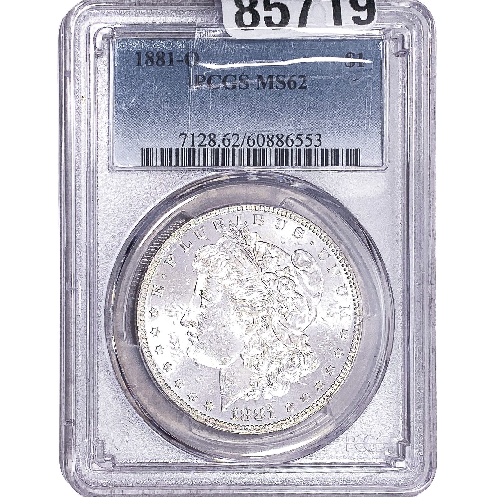 1881-O Morgan Silver Dollar PCGS MS62: 1881-O Morgan Silver Dollar PCGS MS62