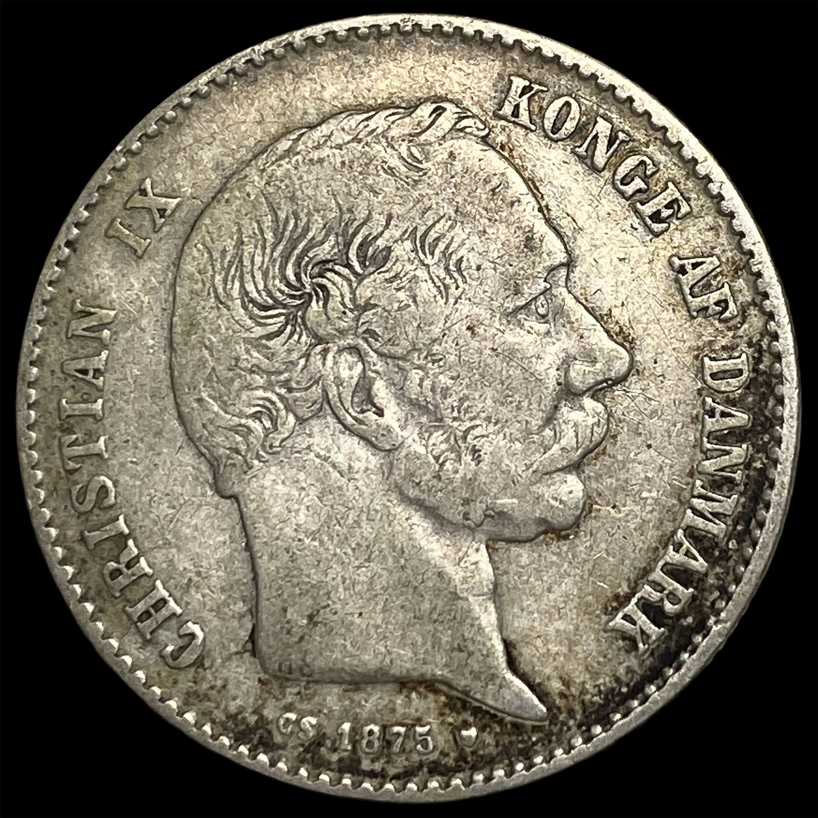 1875 Denmark SIlver 1 Krone NEARLY UNCIRCULATED: 1875 Denmark SIlver 1 Krone NEARLY UNCIRCULATED