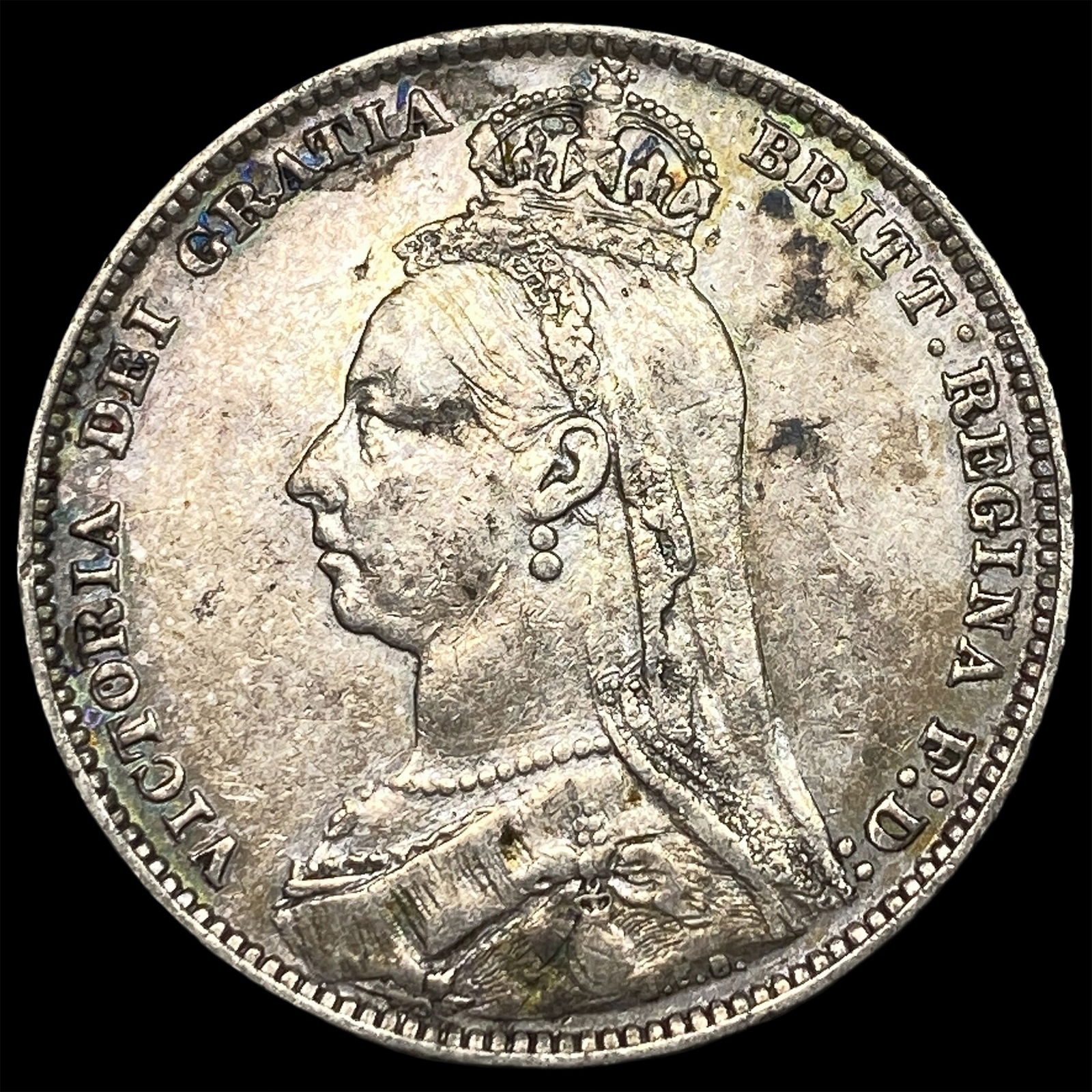 1890 Great Britain Silver 1 Shilling CLOSELY UNCIRCULATED: 1890 Great Britain Silver 1 Shilling CLOSELY UNCIRCULATED