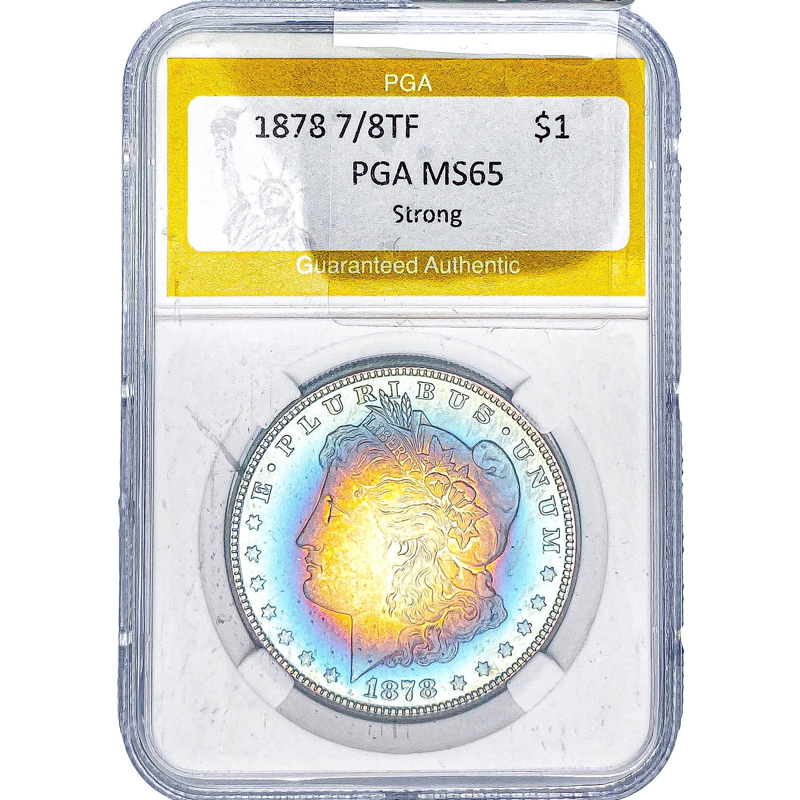 1878 7/8TF Morgan Silver Dollar PGA MS65 Strong: 1878 7/8TF Morgan Silver Dollar PGA MS65 Strong