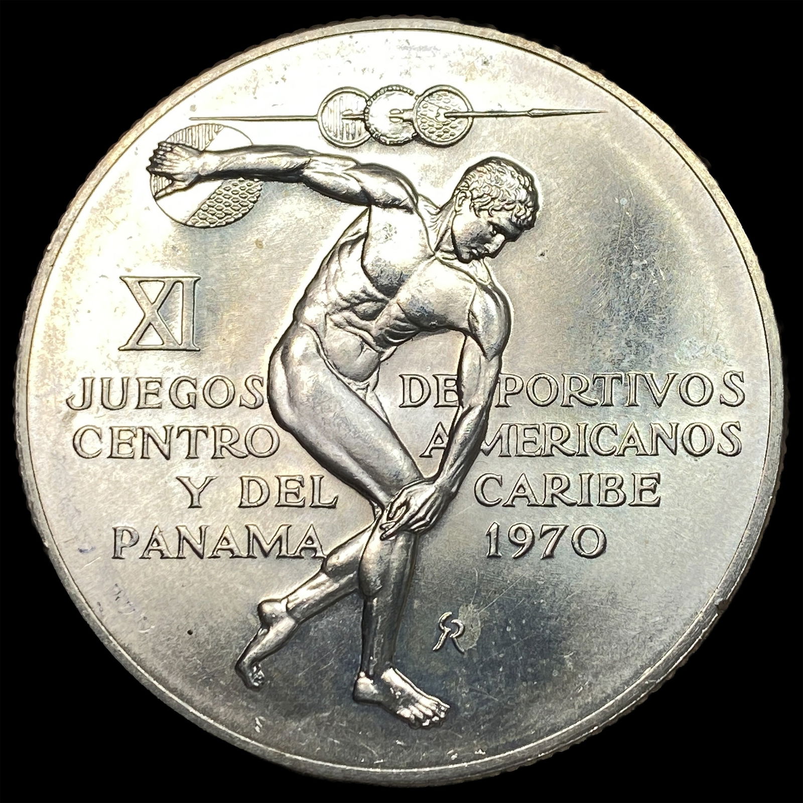 1970 Panama Silver 5 Balboas GEM BU: 1970 Panama Silver 5 Balboas GEM BU