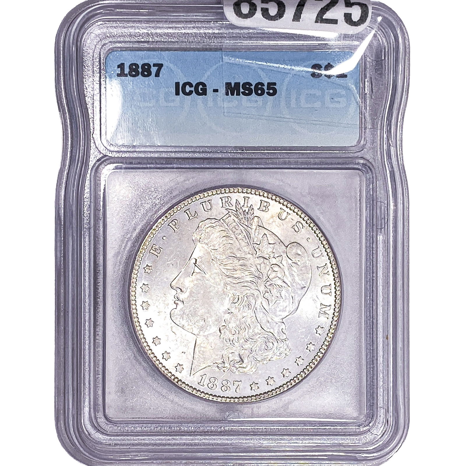1887 Morgan Silver Dollar ICG MS65: 1887 Morgan Silver Dollar ICG MS65