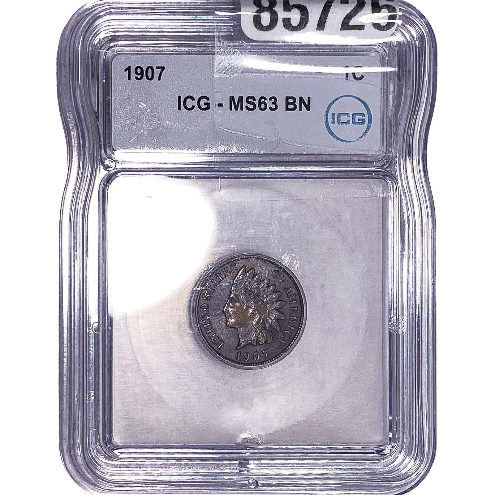 1907 Indian Head Cent ICG MS63 BN: 1907 Indian Head Cent ICG MS63 BN