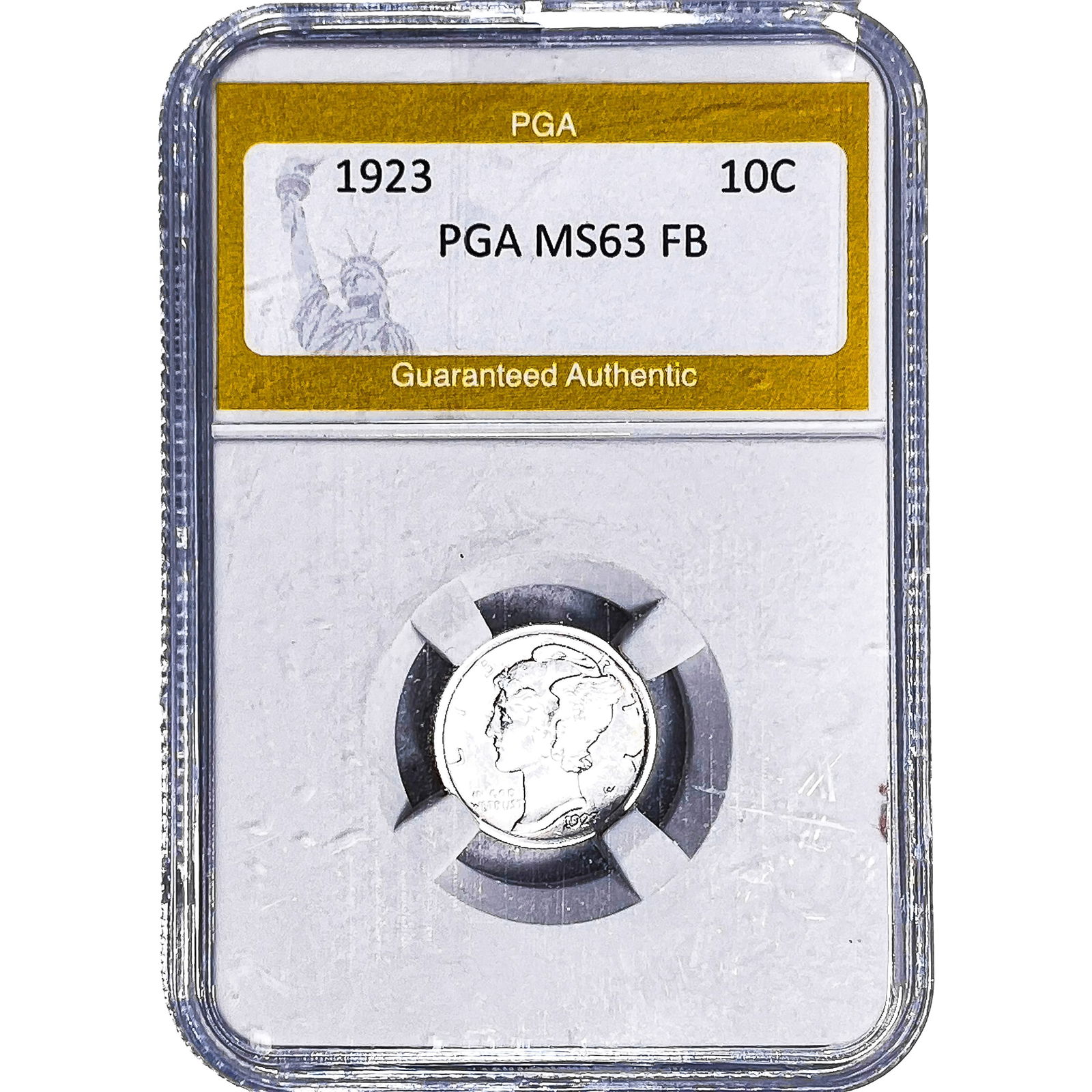 1923 Mercury Silver Dime PGA MS63 FB: 1923 Mercury Silver Dime PGA MS63 FB