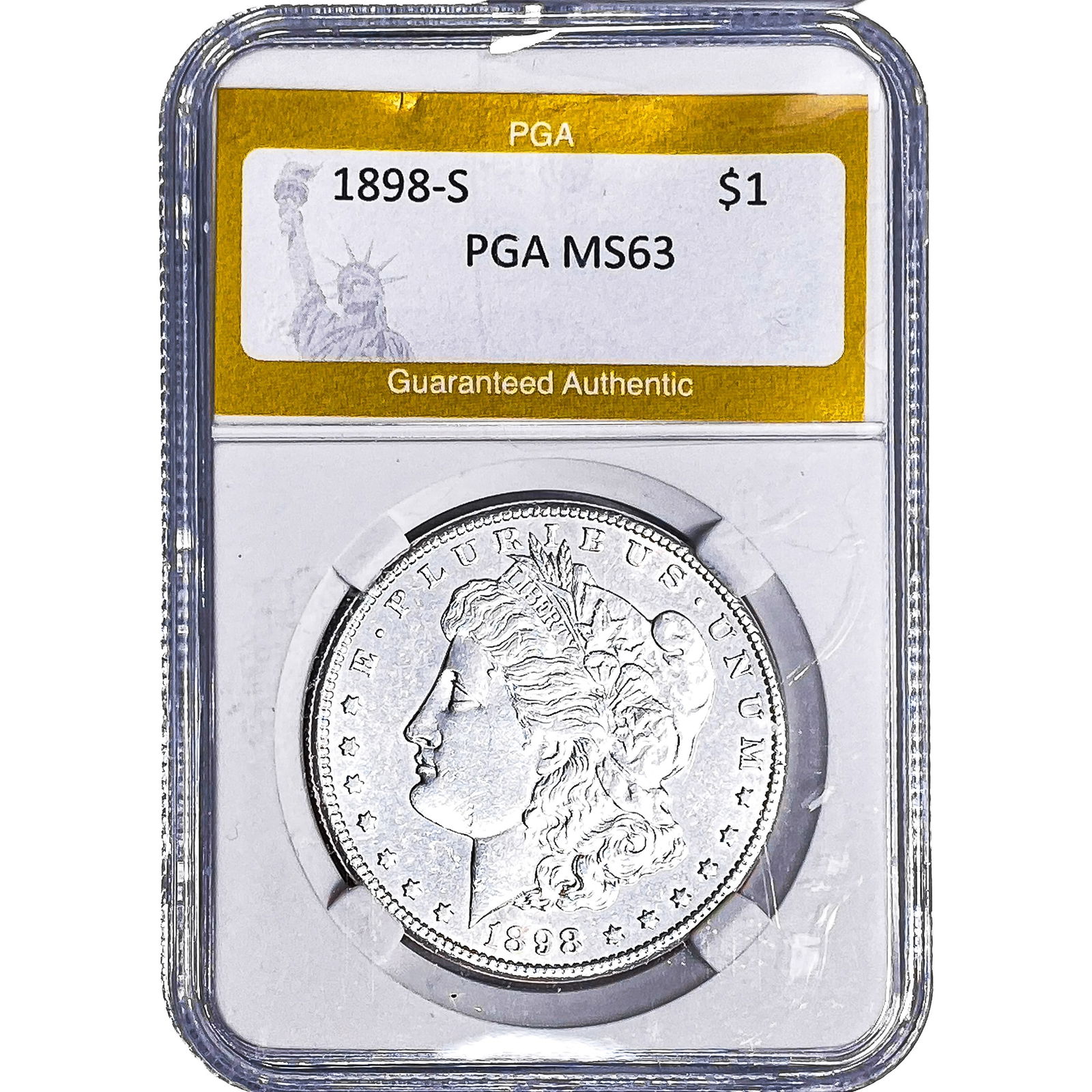 1898-S Morgan Silver Dollar PGA MS63: 1898-S Morgan Silver Dollar PGA MS63