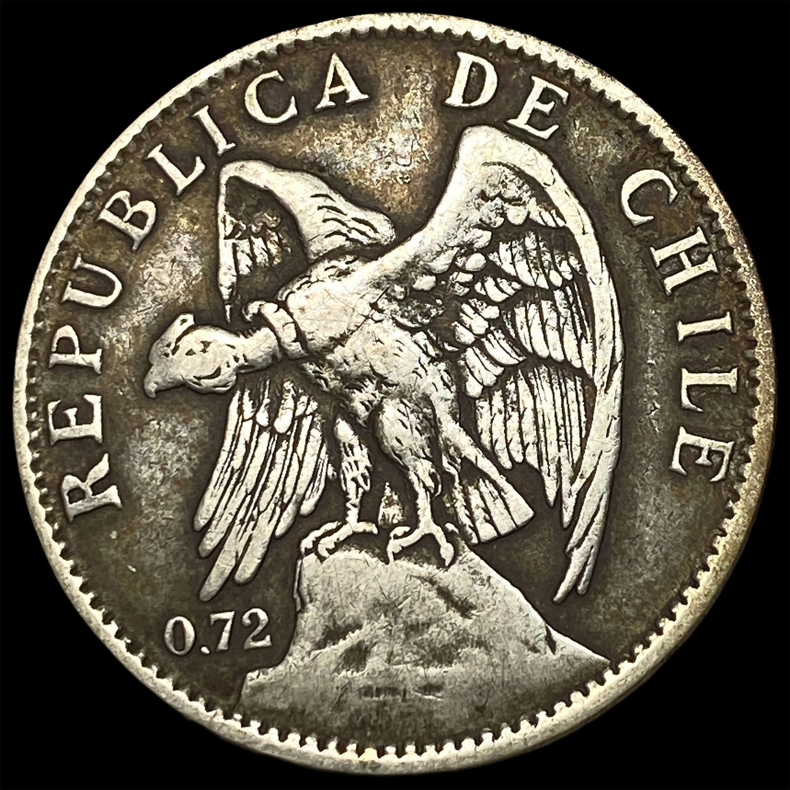 1915 Chile Silver Peso NEARLY UNCIRCULATED: 1915 Chile Silver Peso NEARLY UNCIRCULATED