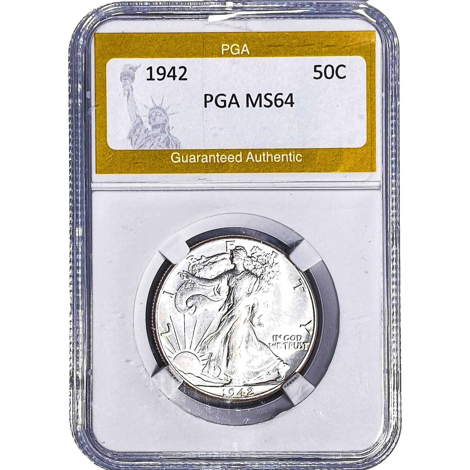1942 Walking Liberty Half Dollar PGA MS64: 1942 Walking Liberty Half Dollar PGA MS64