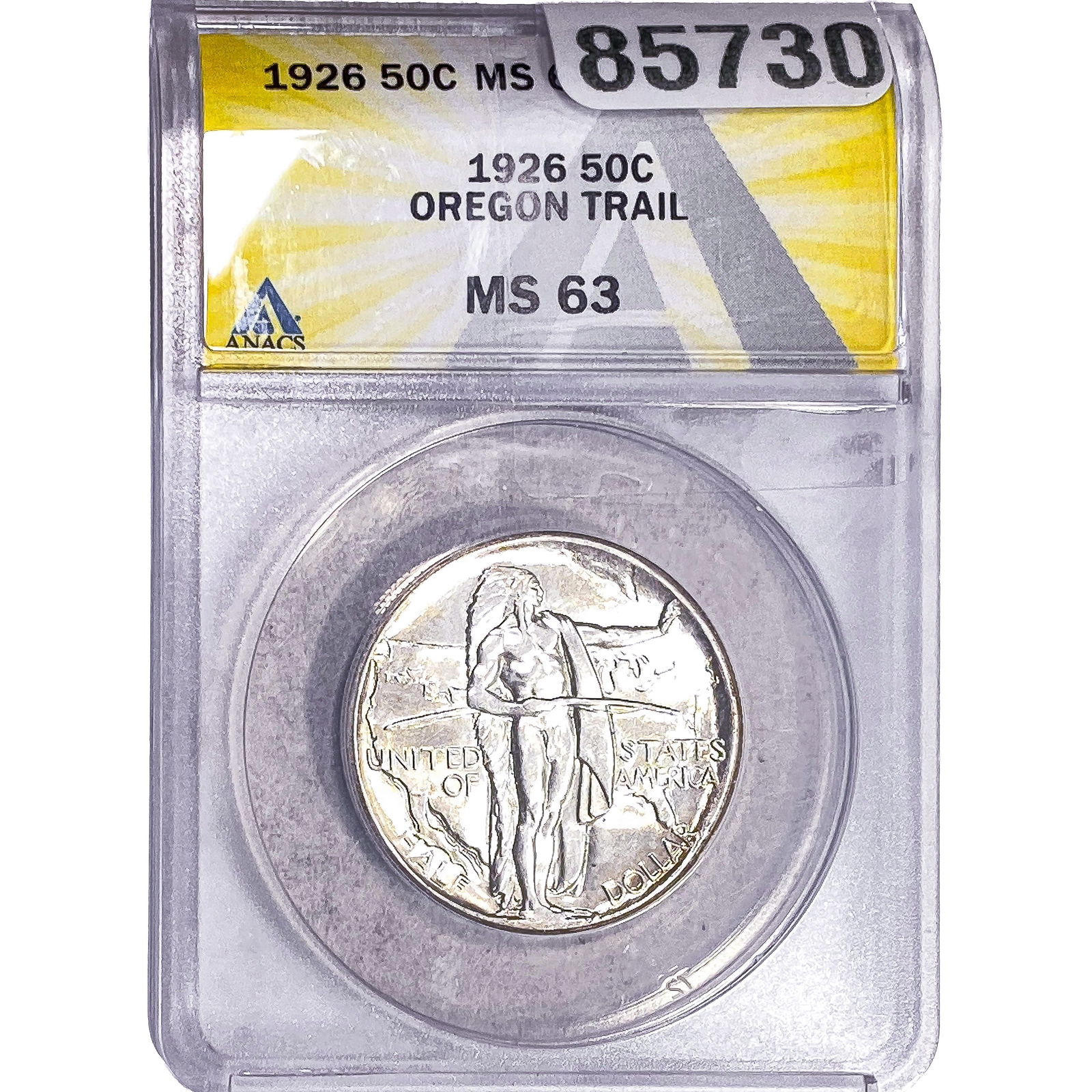 1926 Oregon Trail Half Dollar ANACS MS63: 1926 Oregon Trail Half Dollar ANACS MS63