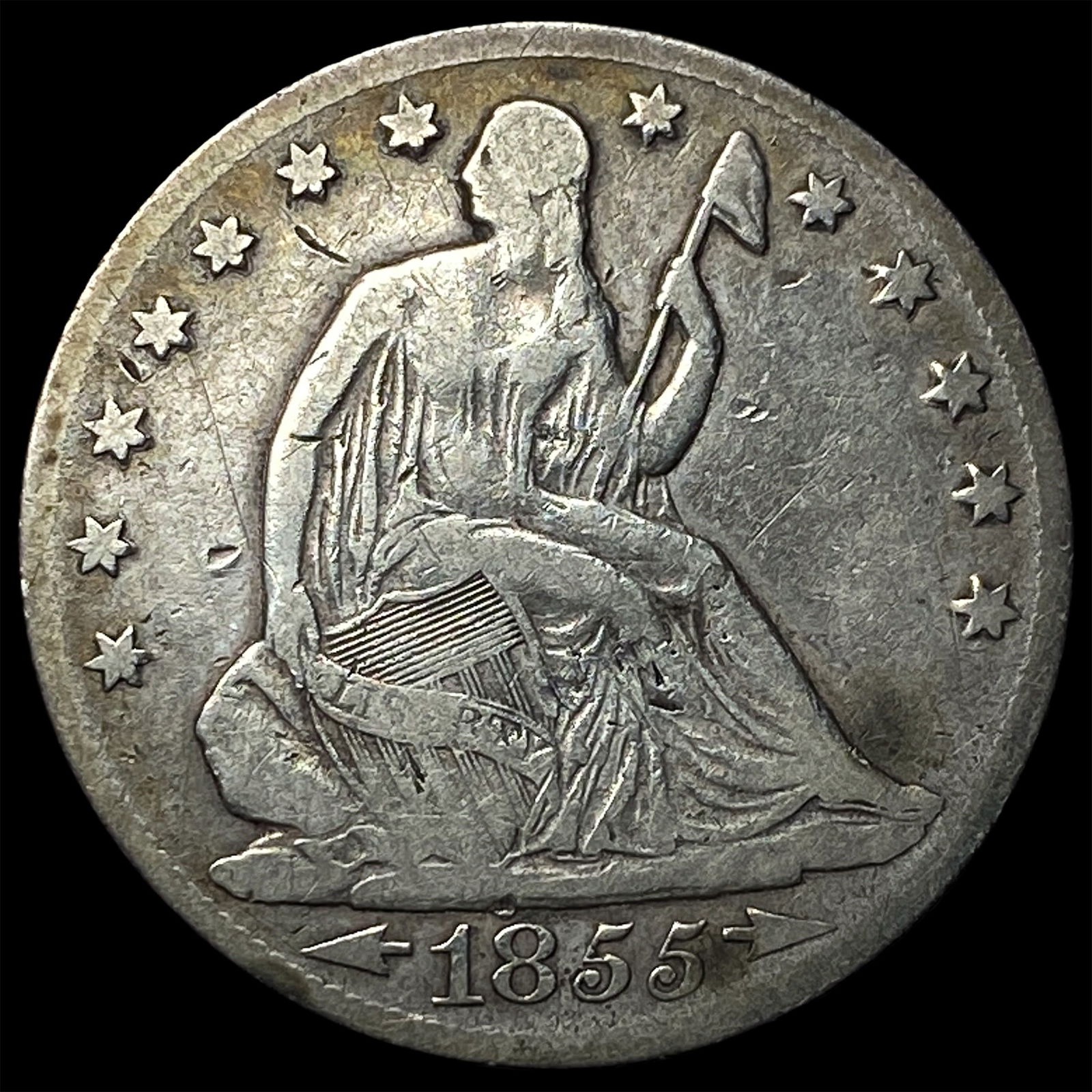 1855-O Silver Half Dollar NICELY CIRCULATED: 1855-O Silver Half Dollar NICELY CIRCULATED
