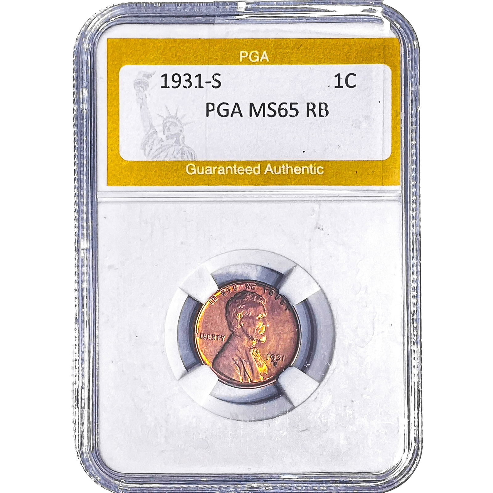 1931-S Wheat Cent PGA MS65 RB (1 of 2)