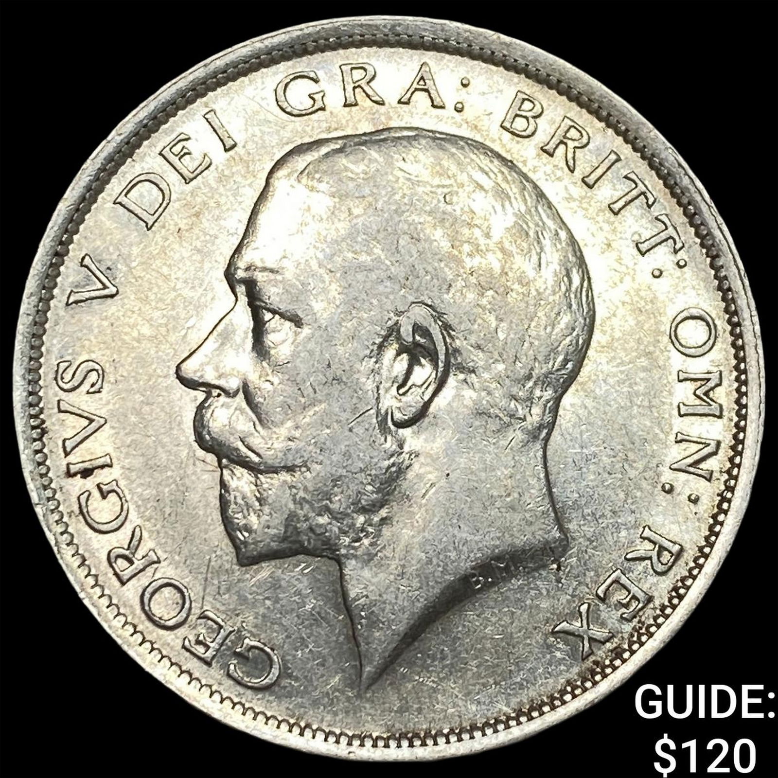 1916 Great Britain Silver Half Crown CLOSELY UNCIRCULATED: 1916 Great Britain Silver Half Crown CLOSELY UNCIRCULATED