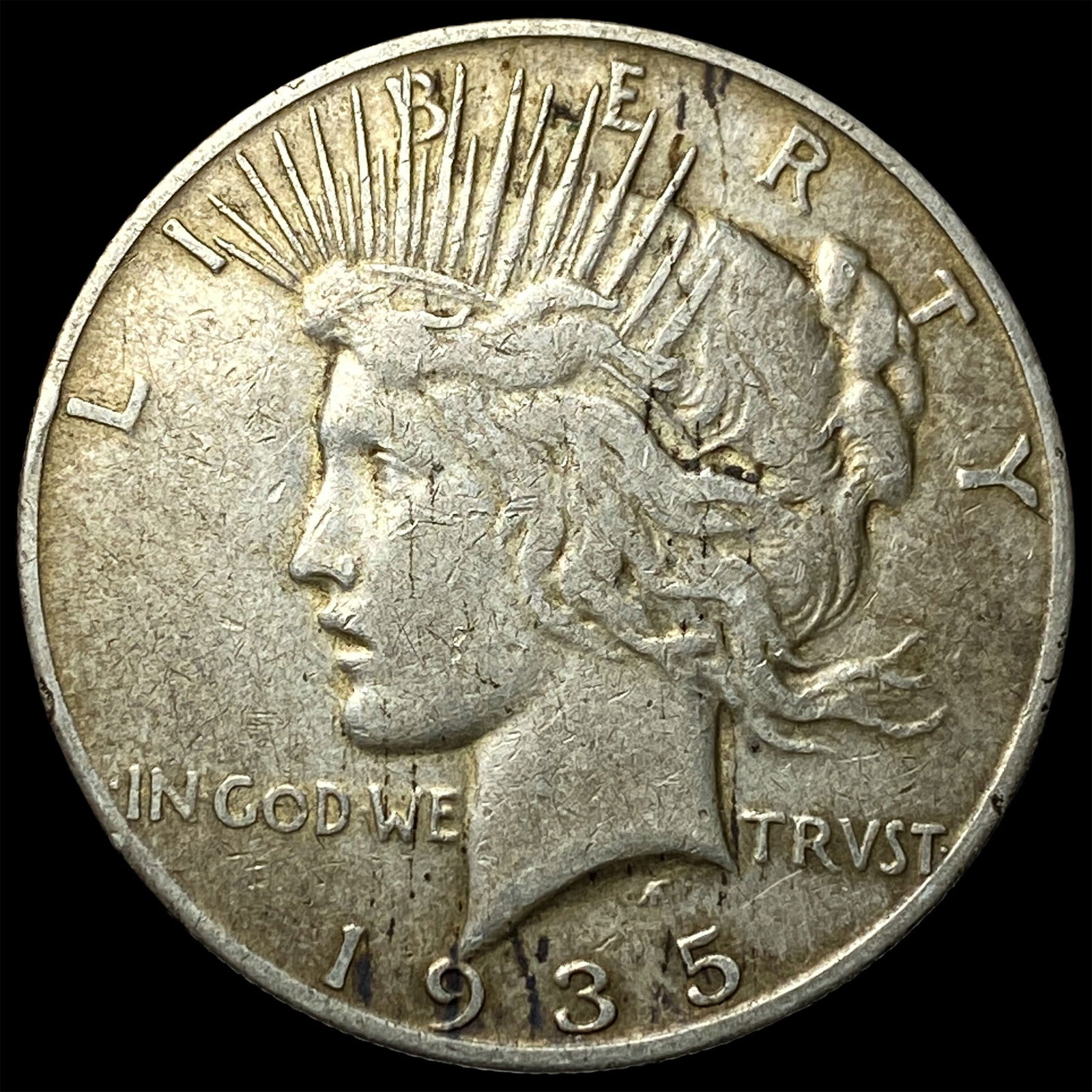 1935-S Silver Peace Dollar NEARLY UNCIRCULATED: 1935-S Silver Peace Dollar NEARLY UNCIRCULATED