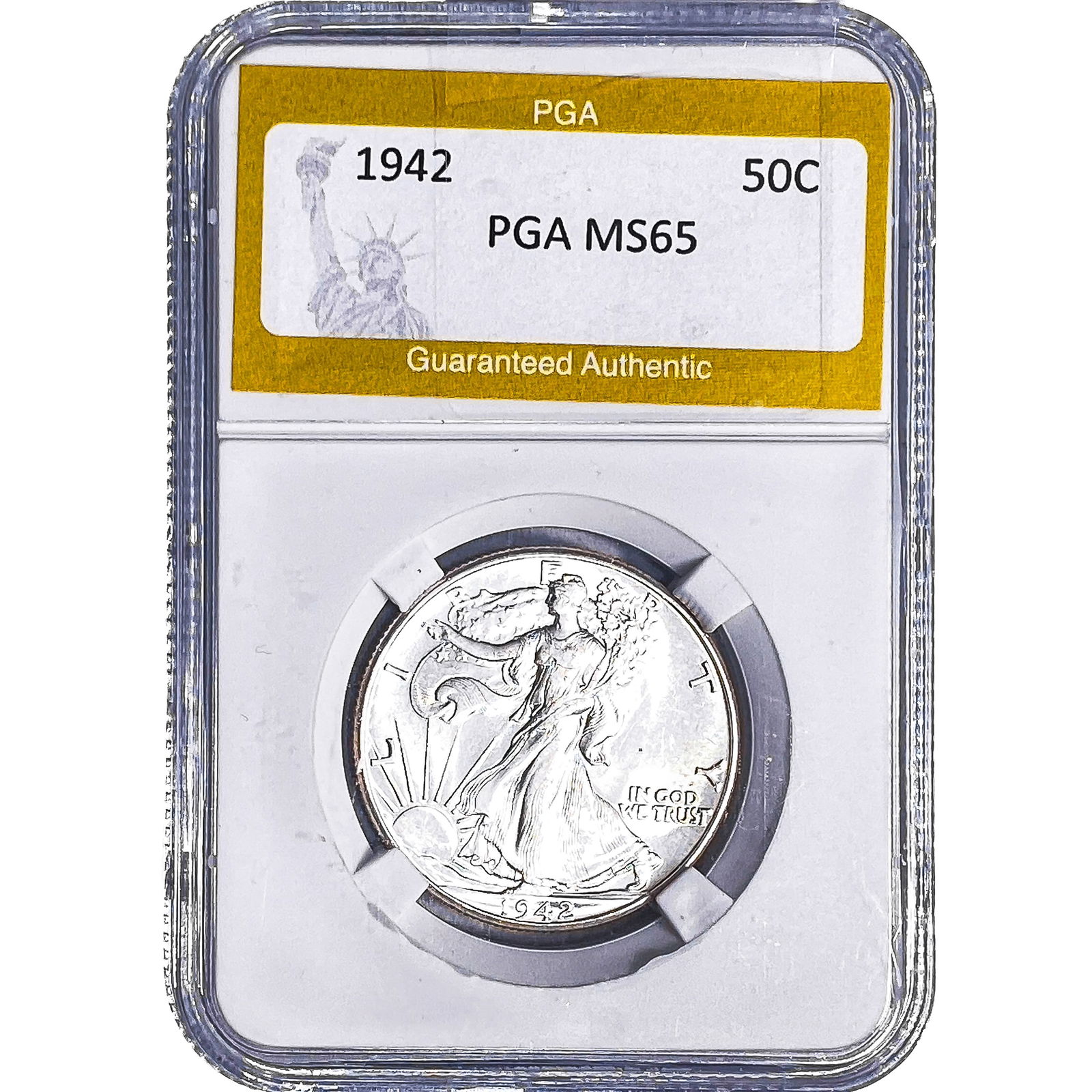 1942 Walking Liberty Half Dollar PGA MS65: 1942 Walking Liberty Half Dollar PGA MS65